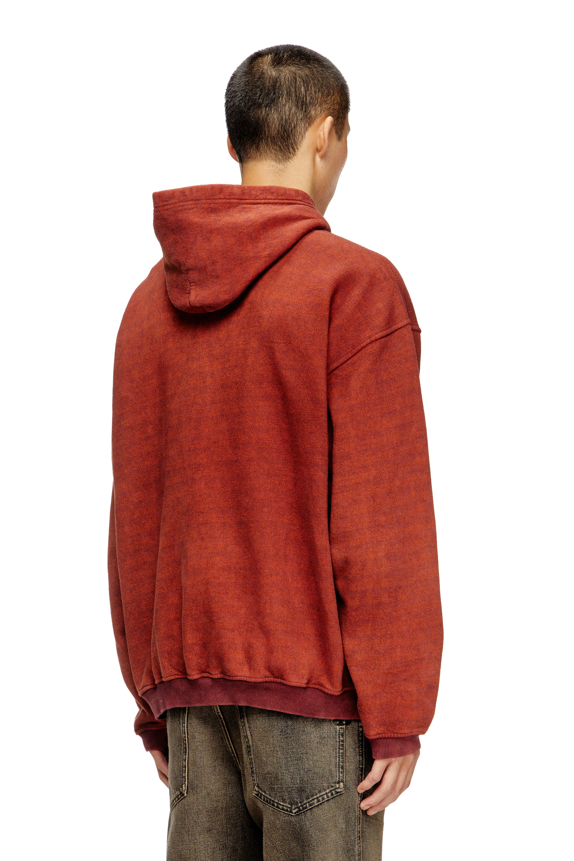 Diesel - S-KAI, Sweat à capuche en coton avec poche kangourou Homme in Marron - 4