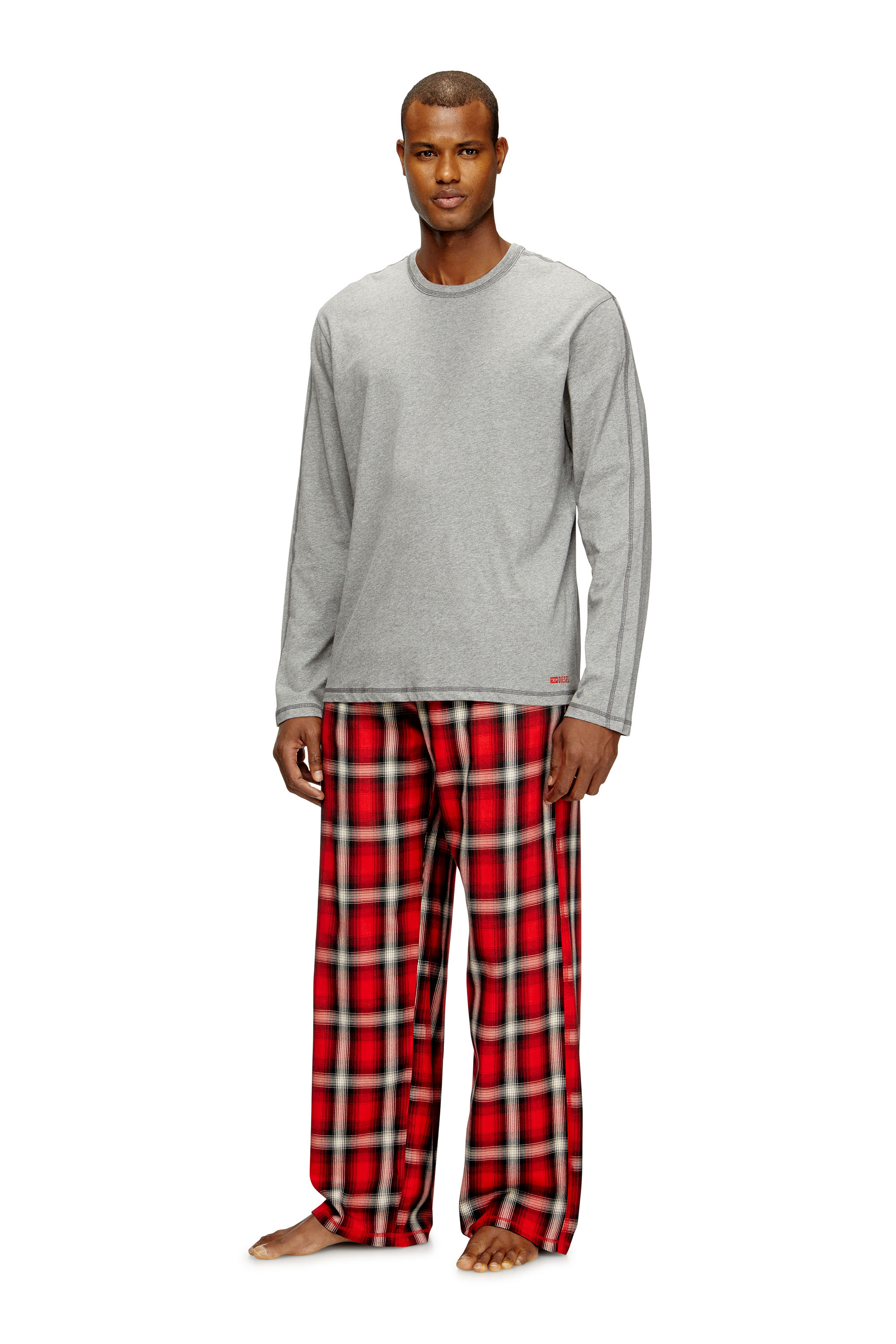 Diesel - KIT-LIAM, Ensemble de pyjama en coton avec pantalon à carreaux Homme in Polychrome - 1