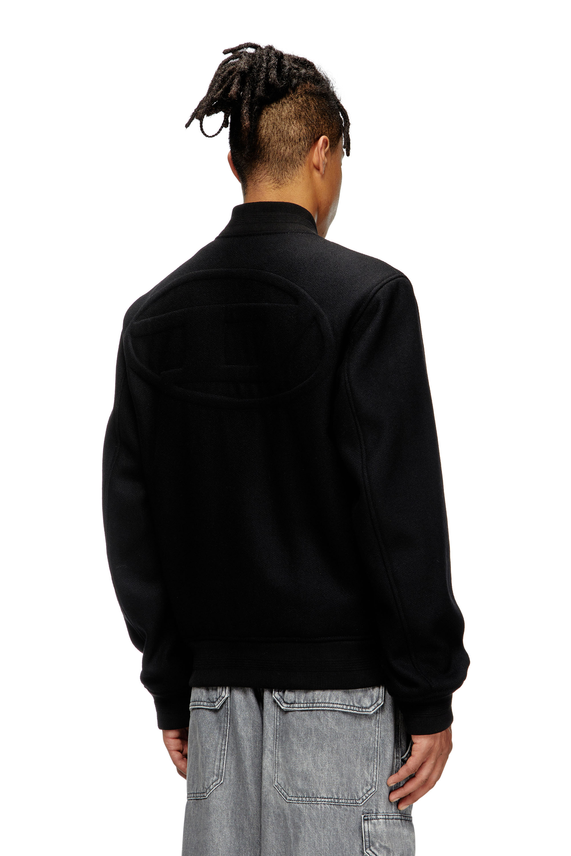 Diesel - J-ARRY, Bomber doublé en mélange de laine Homme in Noir - 4