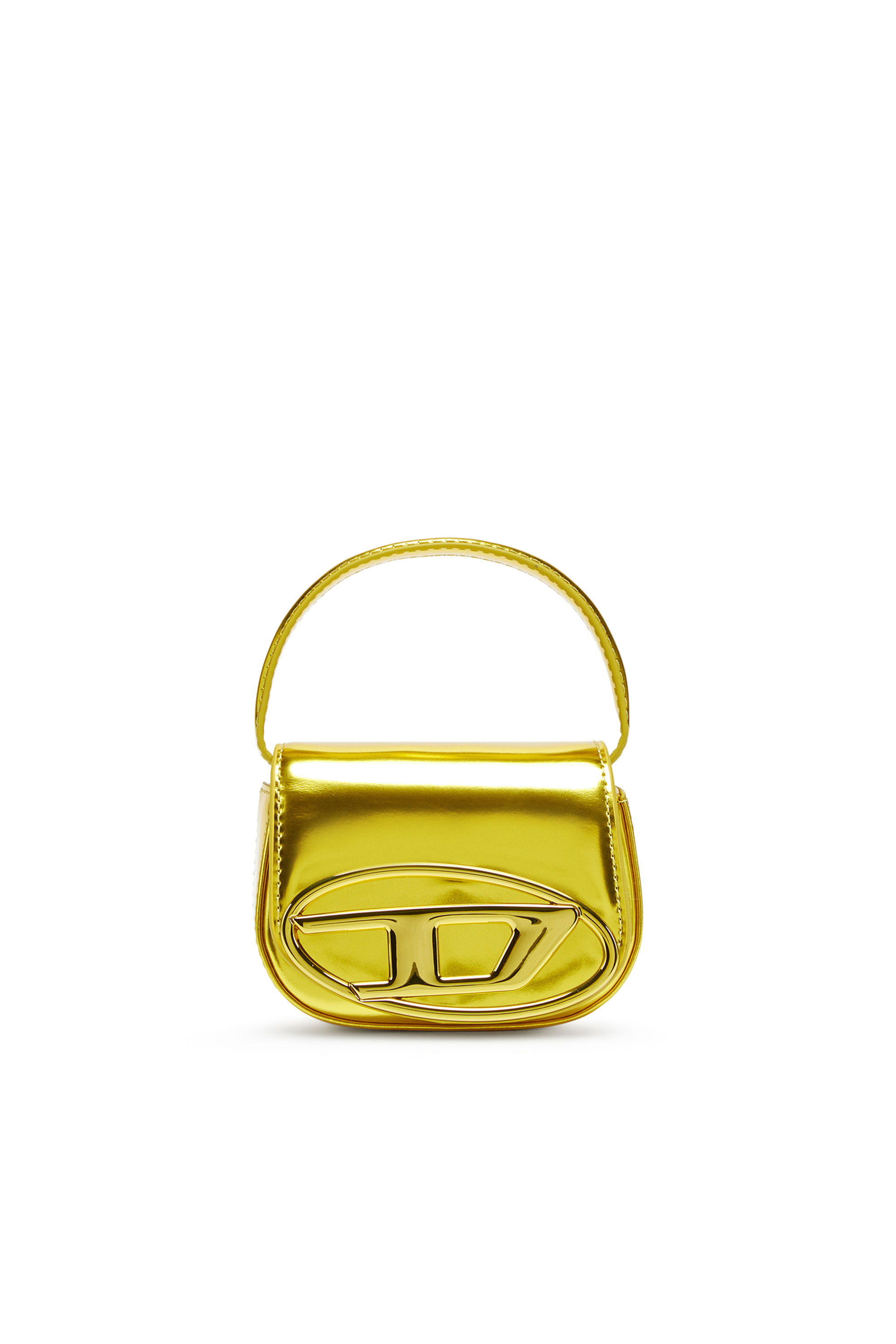 Diesel - 1DR-XS-S, Woman 1DR-XS-S-Iconic mini bag in mirrored leather in Yellow - Image 1