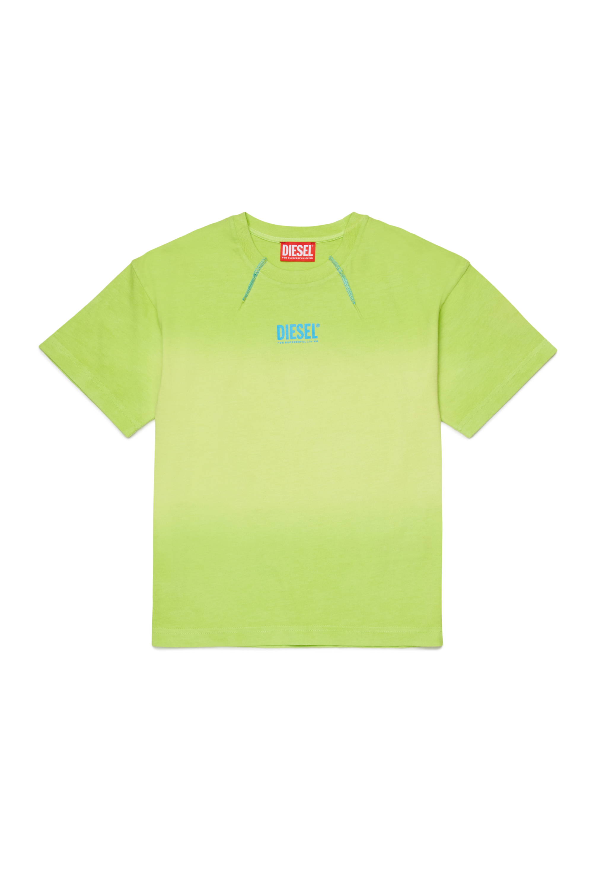 Diesel - TSHADE OVER, T-shirt en coton avec un effet ombr&eacute; Homme in Vert - 1