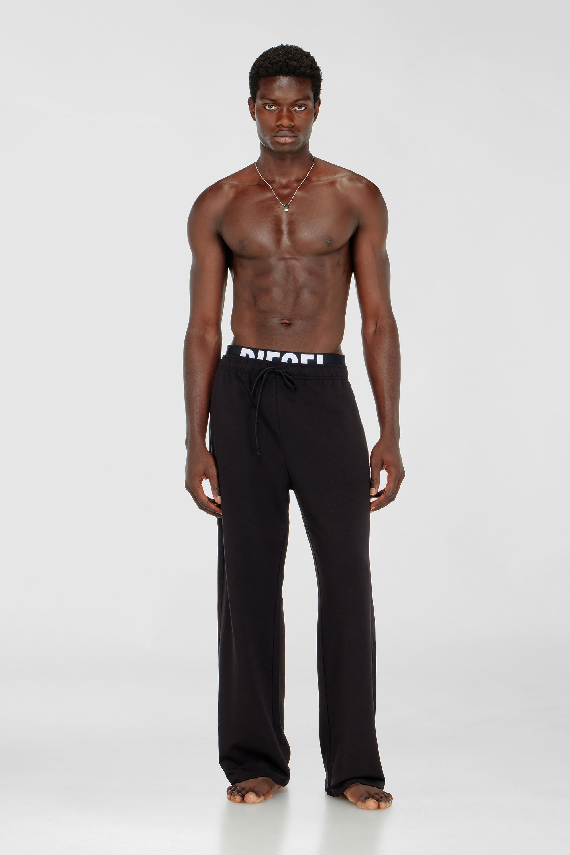 Diesel - BRADLEY-D-POP, Pantalon en coton avec ceinture logo Diesel Homme in Noir - 2