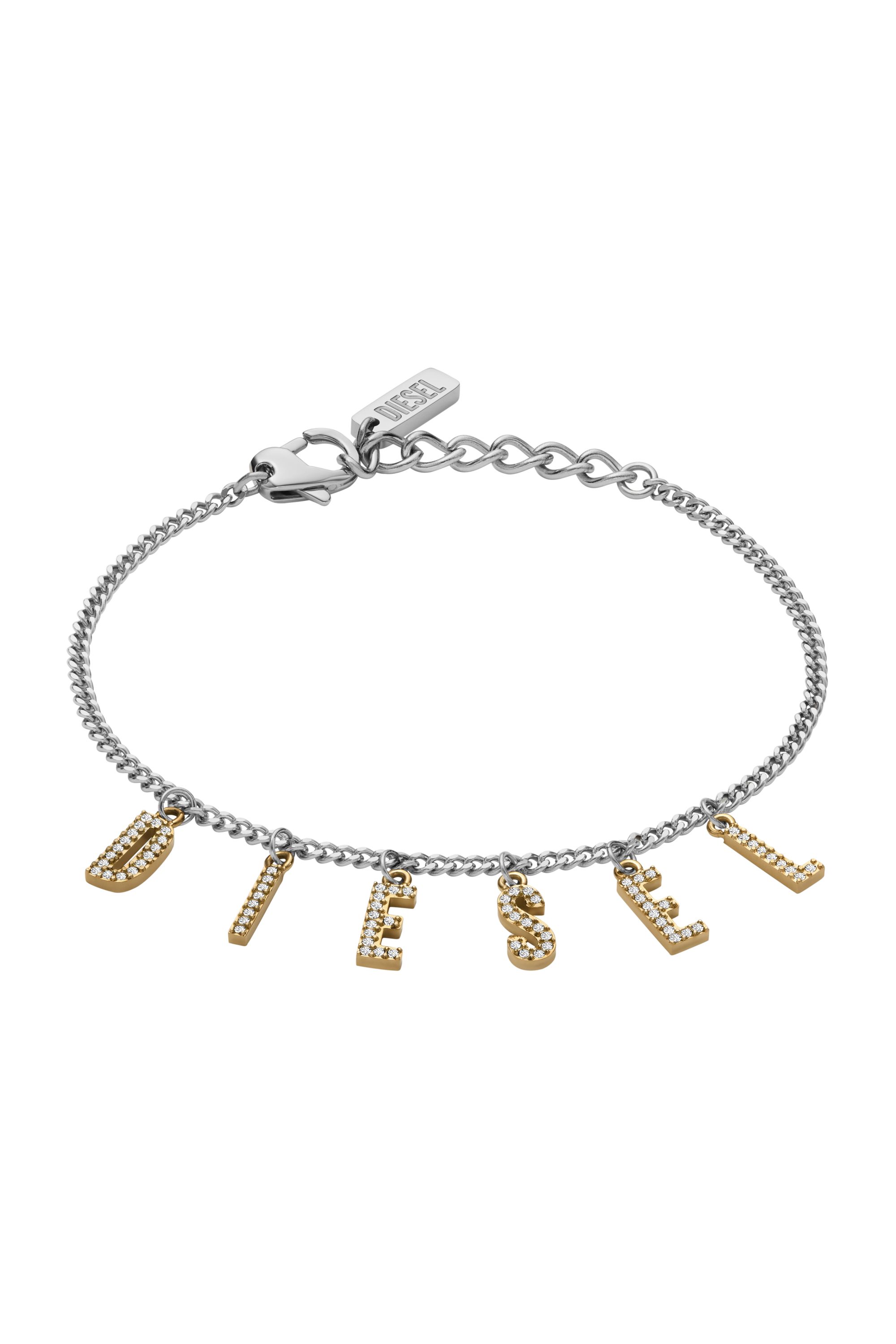 Diesel - DX1547931 JEWEL, Bracelet chaîne en acier inoxydable bicolore Mixte in Gris argenté - 1