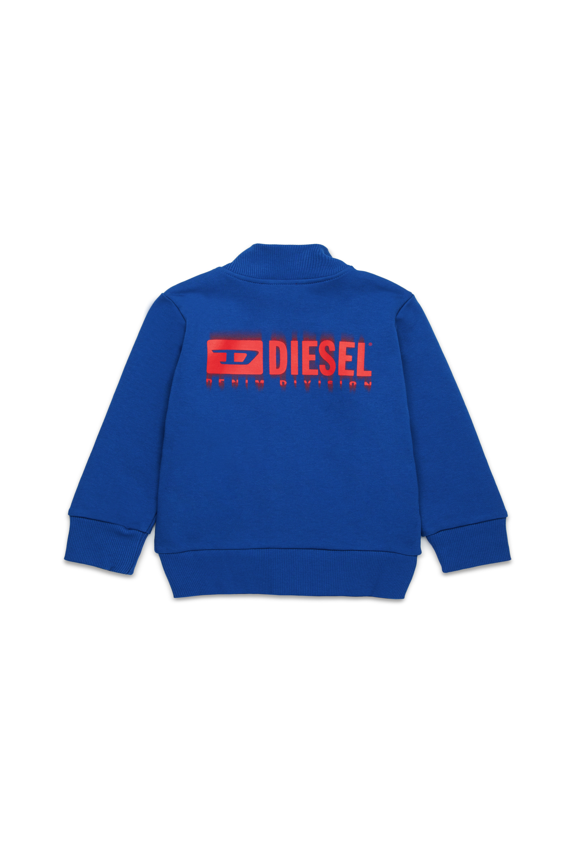 Diesel - SVOUGZIPALB, Sweat-shirt zippé avec logo taché Mixte in Bleu - 2