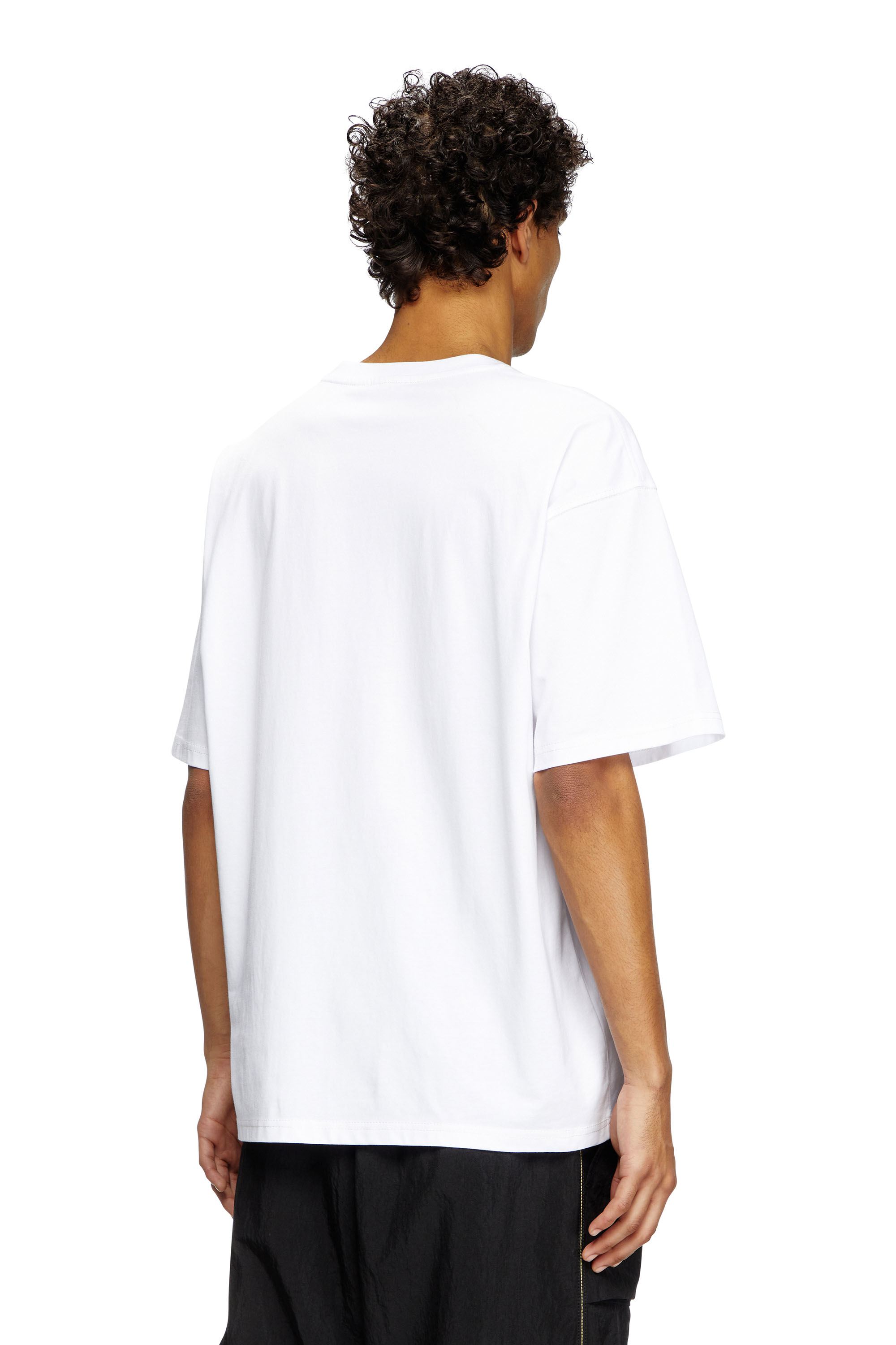 Diesel - T-BOXT-R20, T-shirt avec logo floqué effet bouffant Homme in Blanc - 4