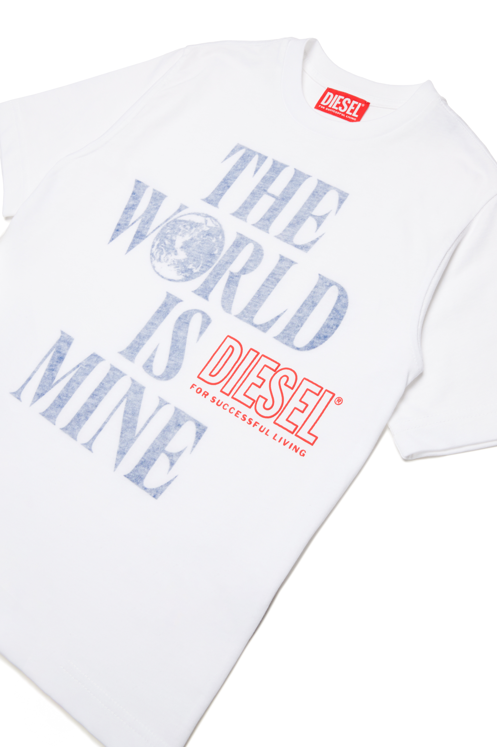 Diesel - TWASHL7 OVER, Homme T-shirt avec logo World is Mine in Blanc - Image 3