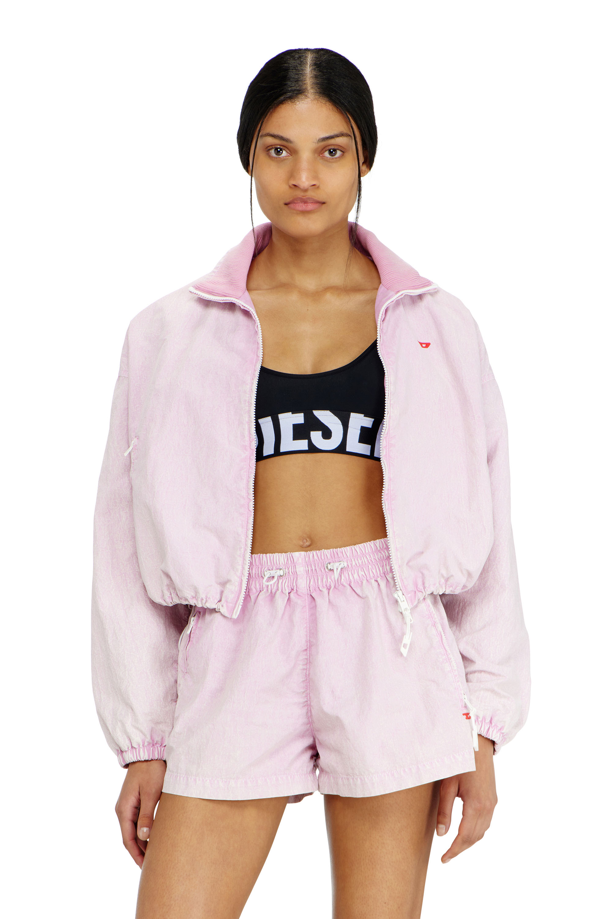 Diesel - ALLISON-D-POP, Brassi&egrave;re de sport en microfibre avec logo tronqu&eacute; Femme in Noir - 5