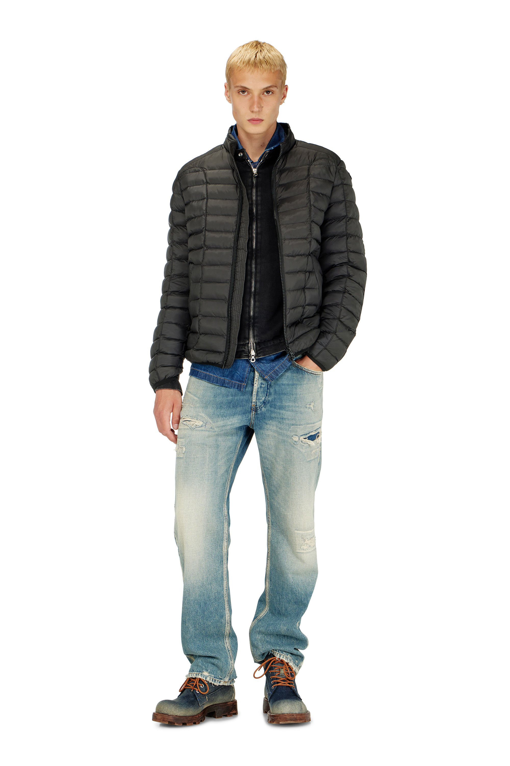 Diesel - W-PILOT, Veste doudoune en nylon l&eacute;ger Homme in Noir - 2