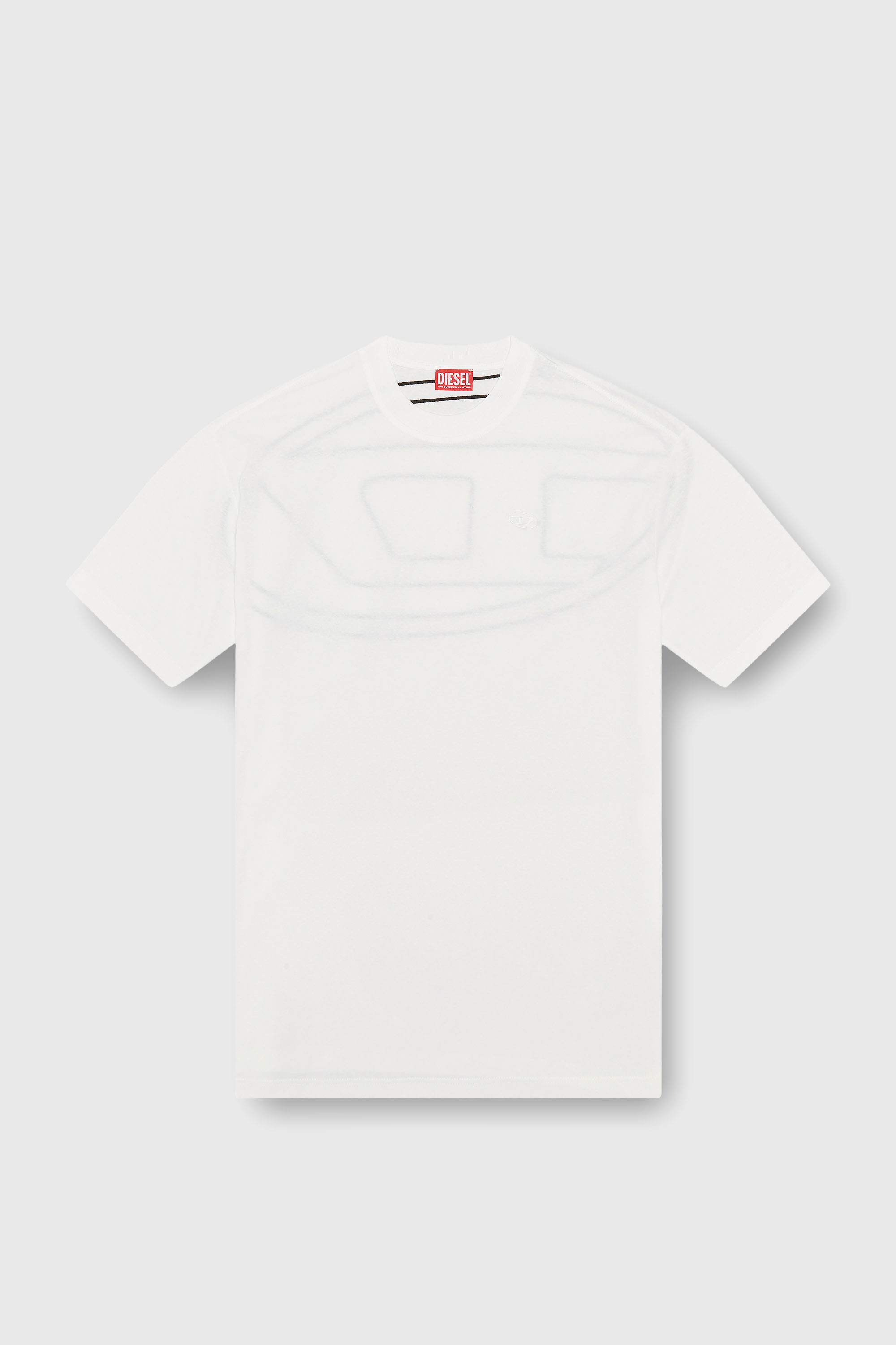 Diesel - T-BOGGY-MEGOVAL-D, T-shirt avec maxi oval D brod&eacute; Homme in Blanc - 2