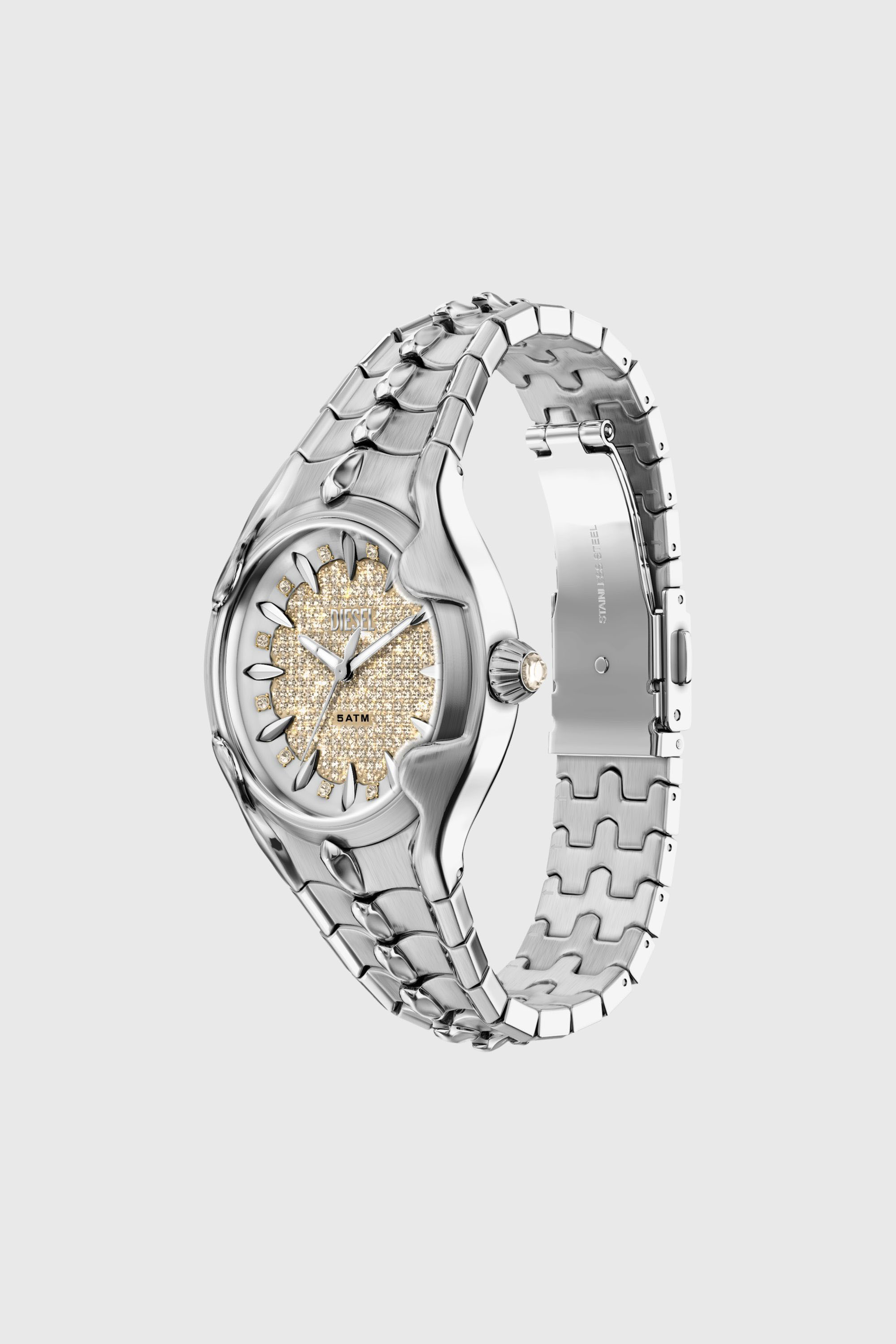 Diesel - DZ5631 WATCH, Montre Vert en acier inoxydable Homme in Gris argent&eacute; - 7