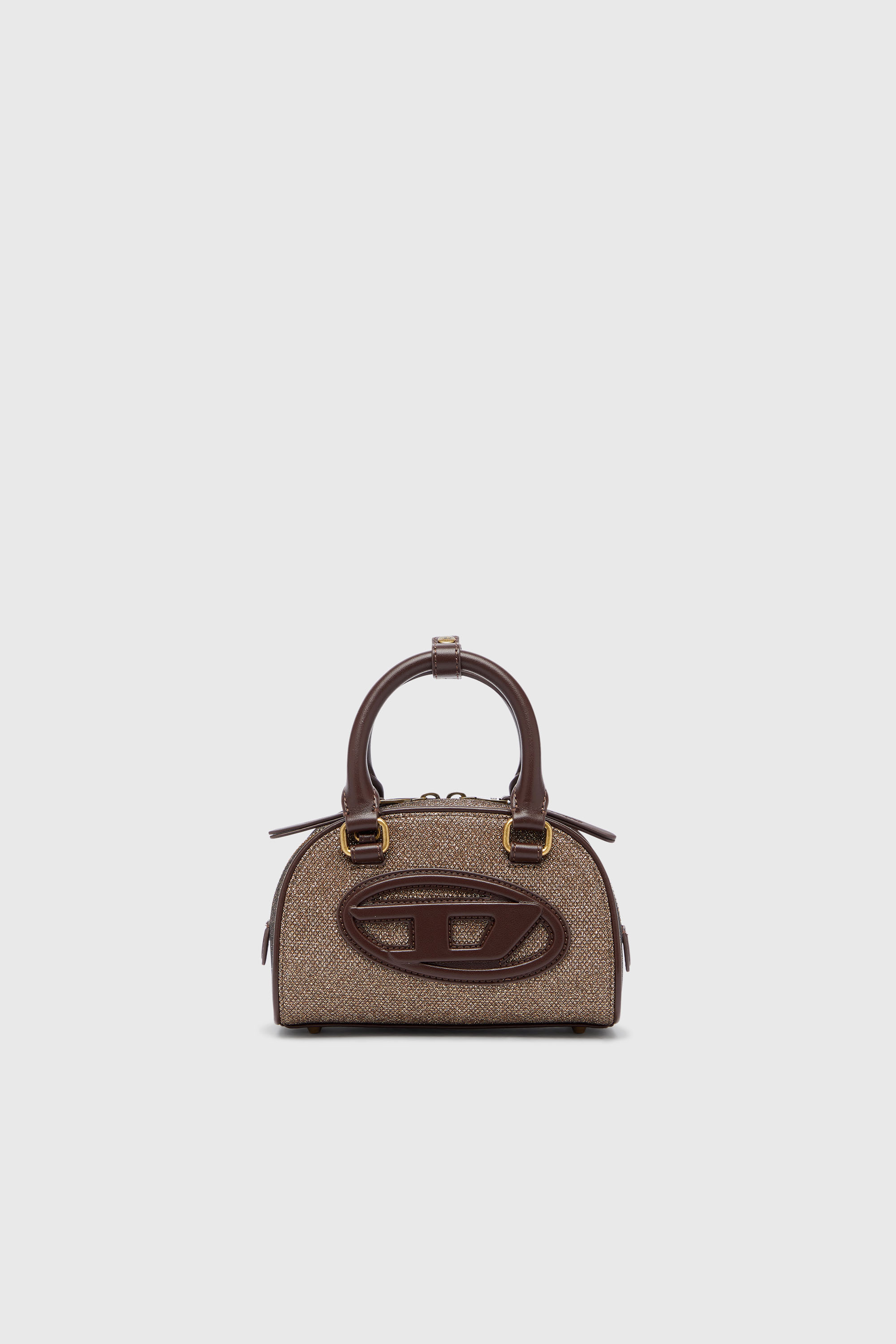 Diesel - 1DR DOME CROSSBODY, 1DR Dome - Petit sac bowling en tissu Lurex Femme in Marron - 1