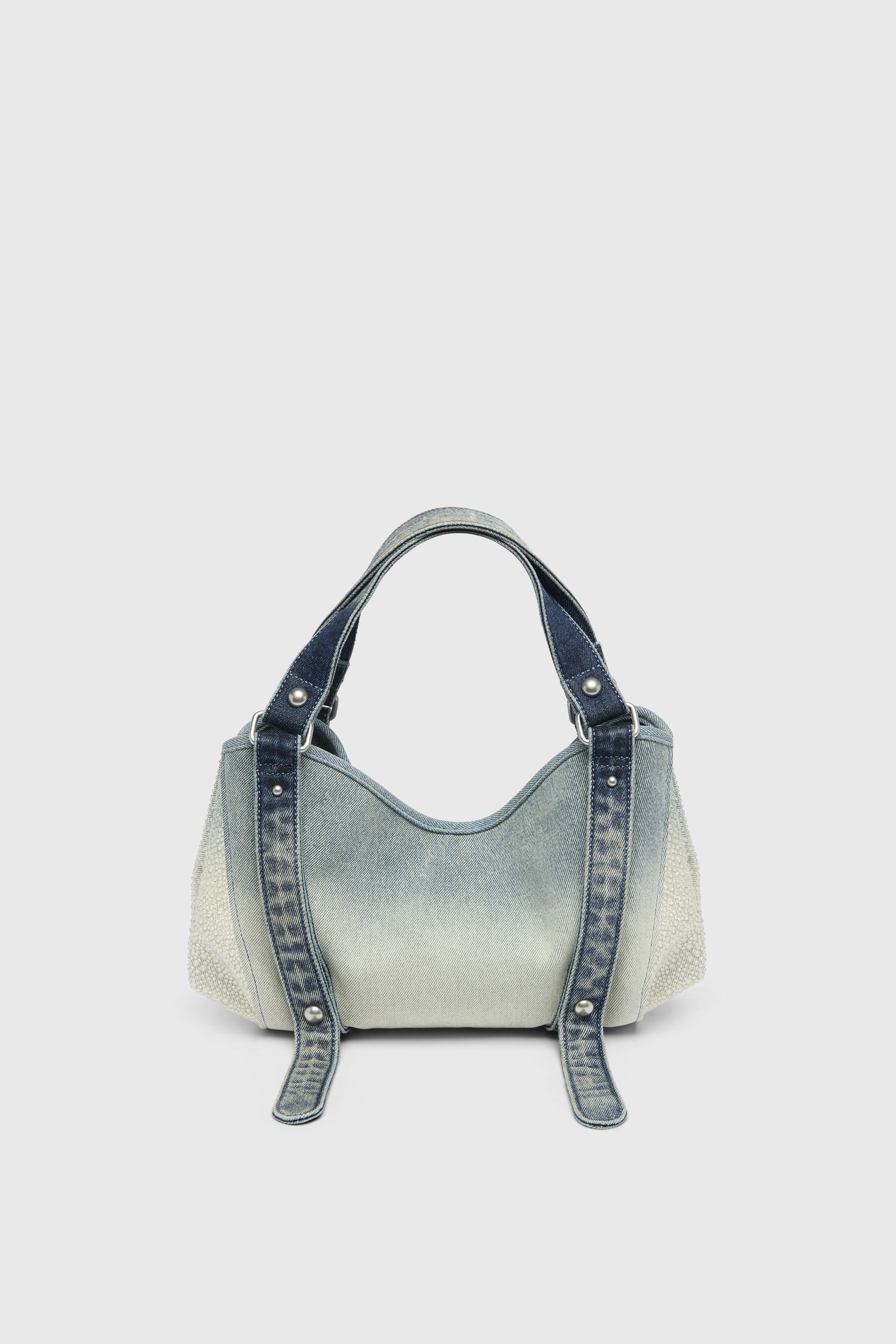 Diesel - D-ONE TOPHANDLE S, D-One-Sac small &agrave; poign&eacute;e sup&eacute;rieure en denim solaris&eacute; orn&eacute; de cristaux Femme in Bleu - 2