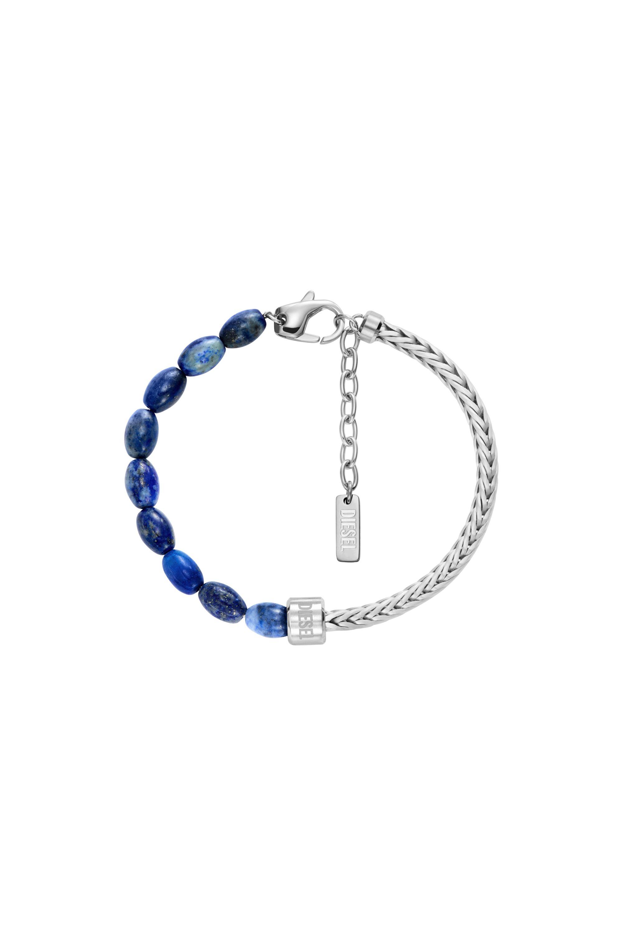 Diesel - DX1713040, Bracelet en perles de lapis-lazuli Mixte in Gris argent&eacute; - 1