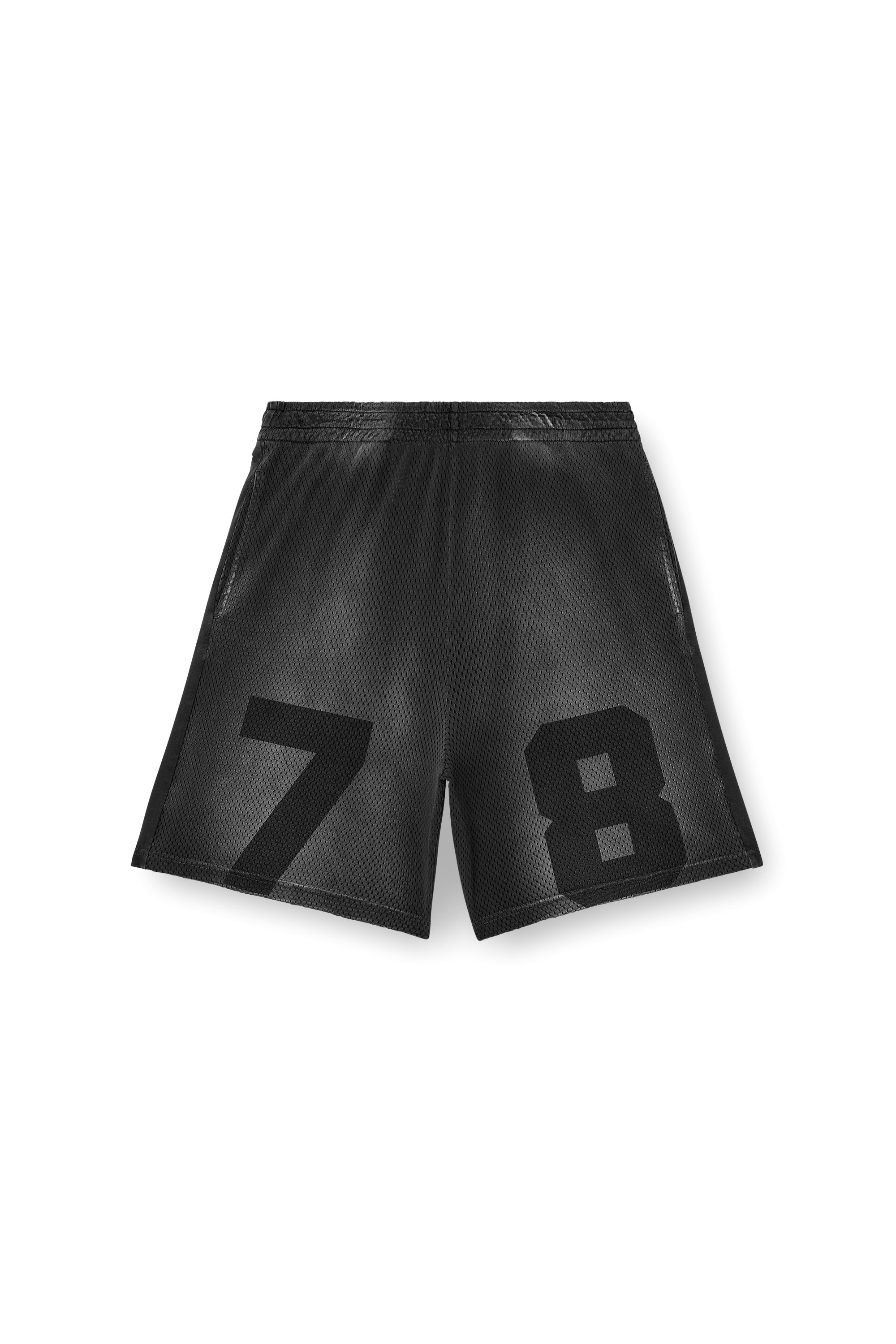 Diesel - P-TAIN-MESH, Short en jersey et mesh avec effet délavé Homme in Noir - 3