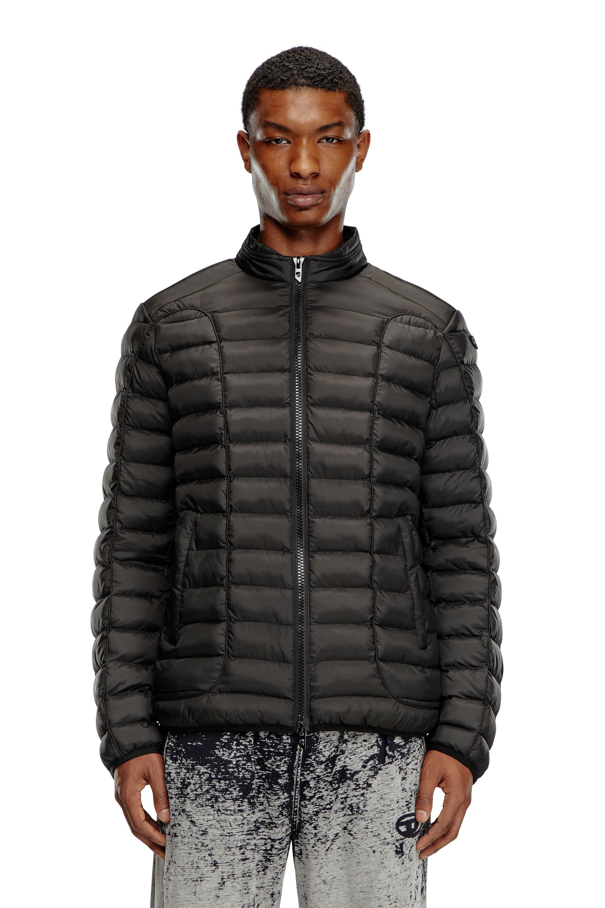 Diesel - W-PILOT, Veste doudoune en nylon léger Homme in Noir - 1