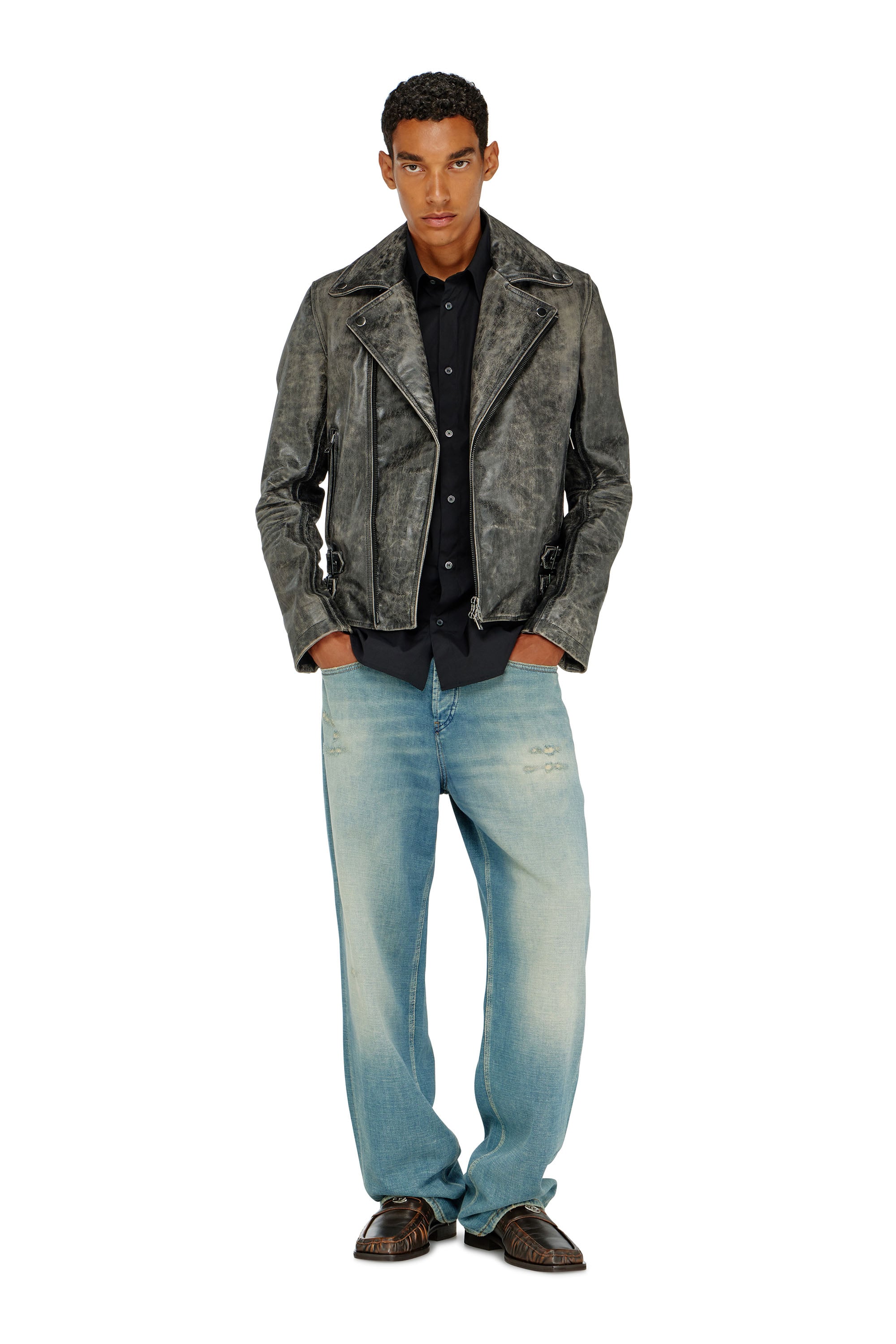 Diesel - S-SIMPLY-GSBH, Chemise en popeline extensible avec broderie Homme in Noir - 1