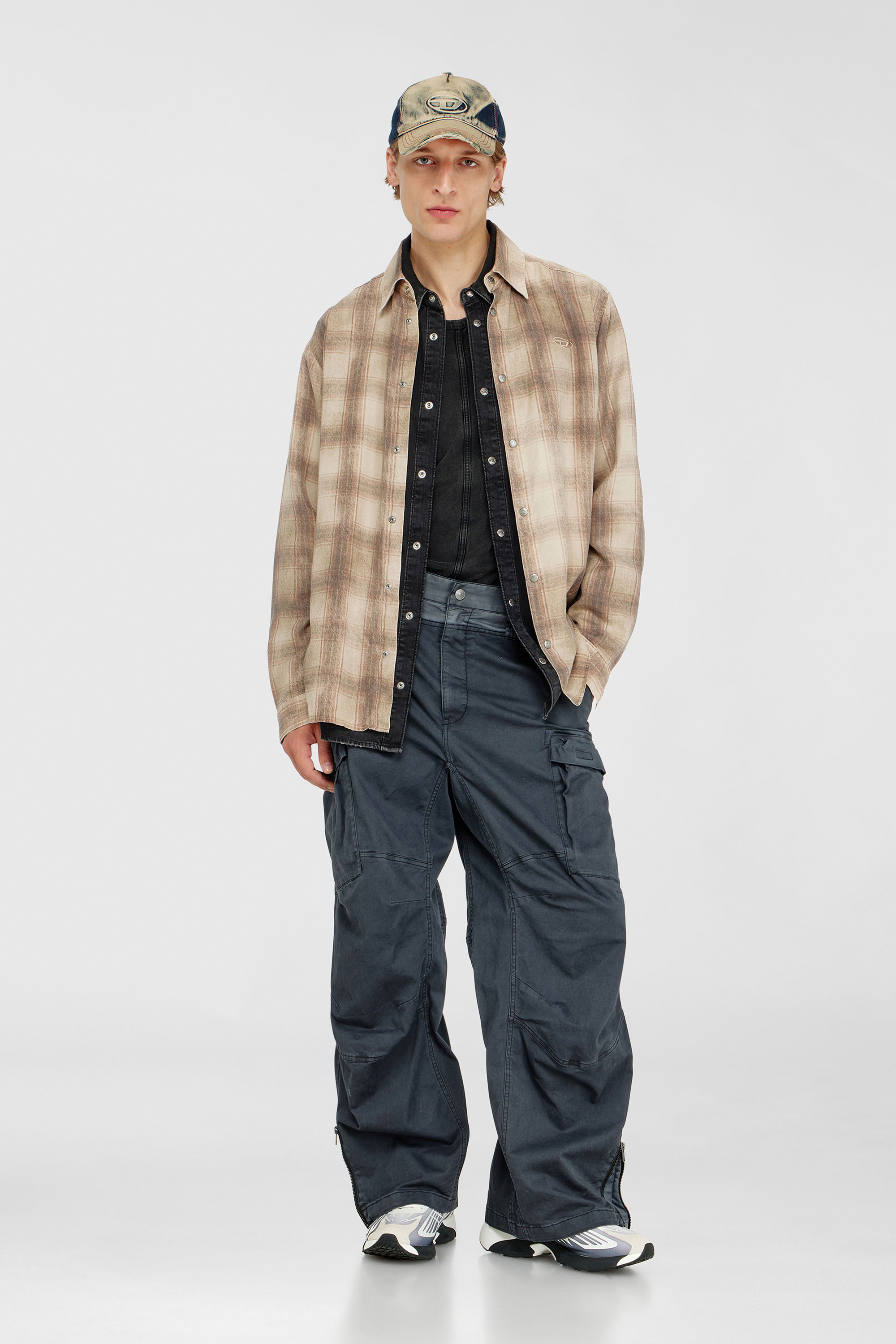Pantalon cargo en coton et nylon