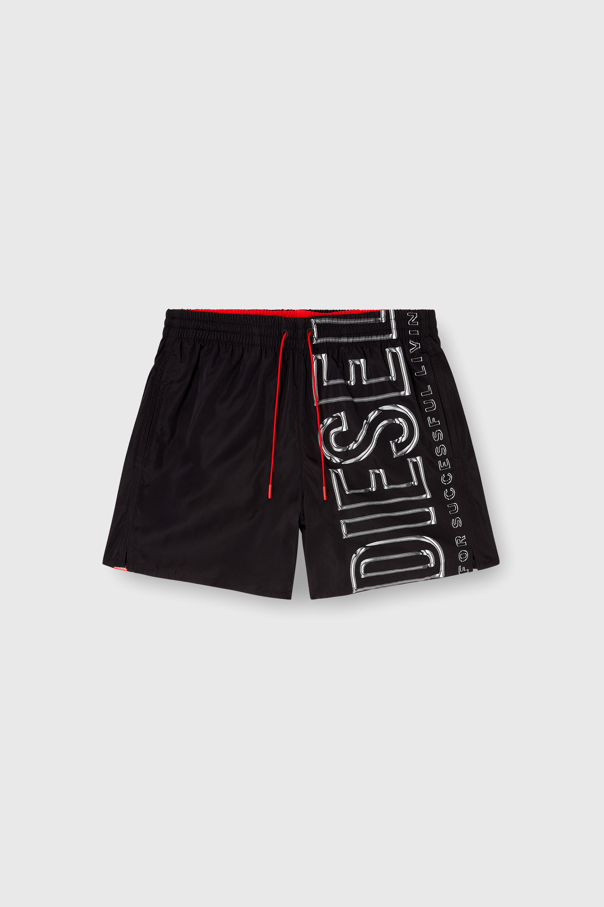 Diesel - SOCCER-41-D-CORE, Short de bain avec logo imprim&eacute; oversize Homme in Noir - 4