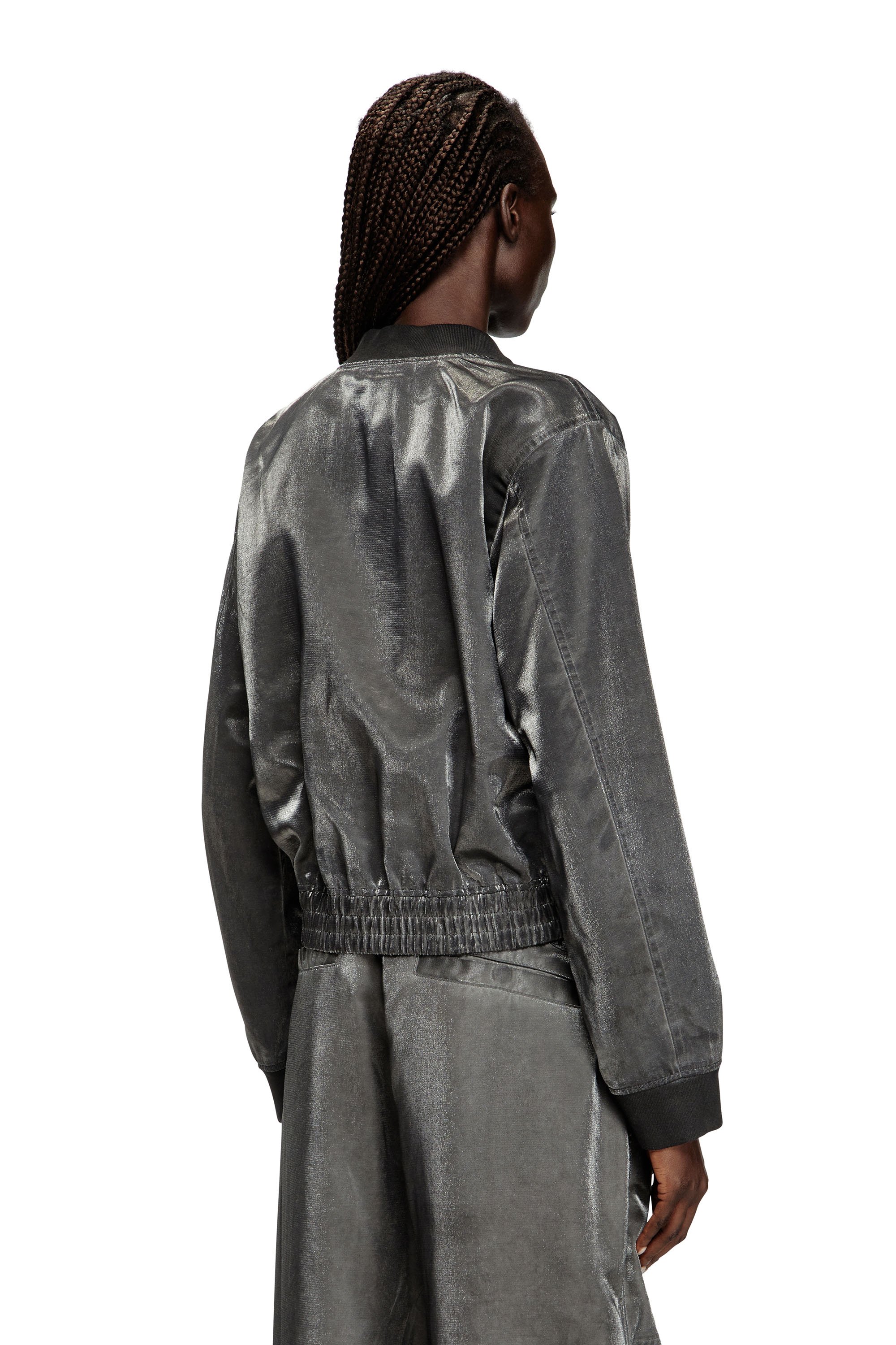 Diesel - G-HOST, Veste bomber en satin Femme in Gris - 4