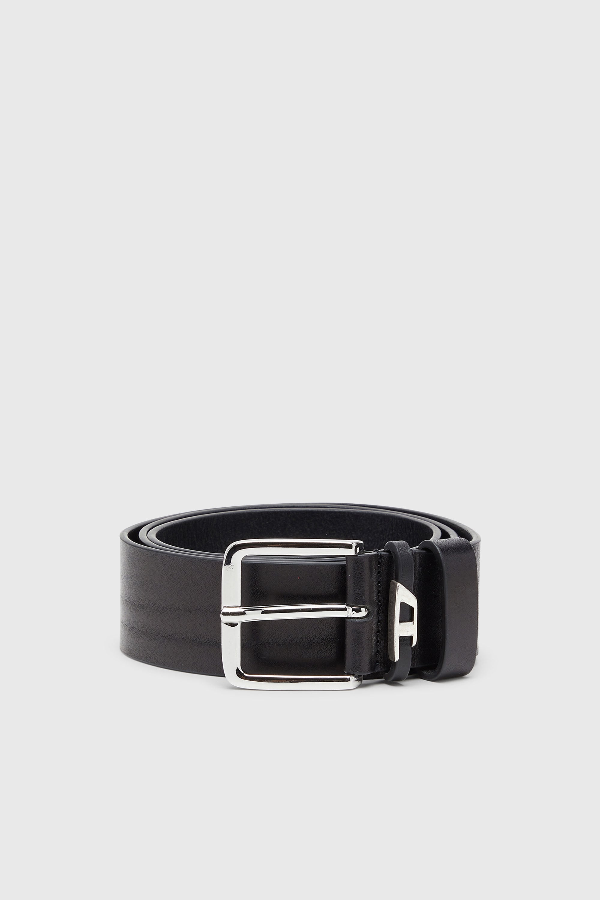 Diesel - B-D LOOP, 4 cm ceinture en cuir froiss&eacute; Homme in Noir - 1