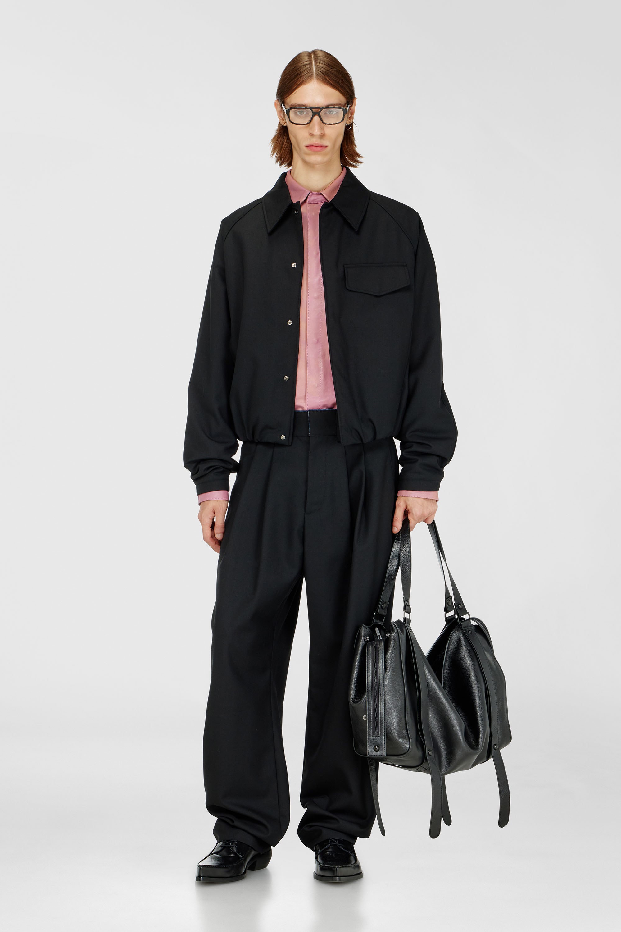 Diesel - J-ATTOR-COOL, Blouson fronc&eacute; en m&eacute;lange de laine Homme in Noir - 2