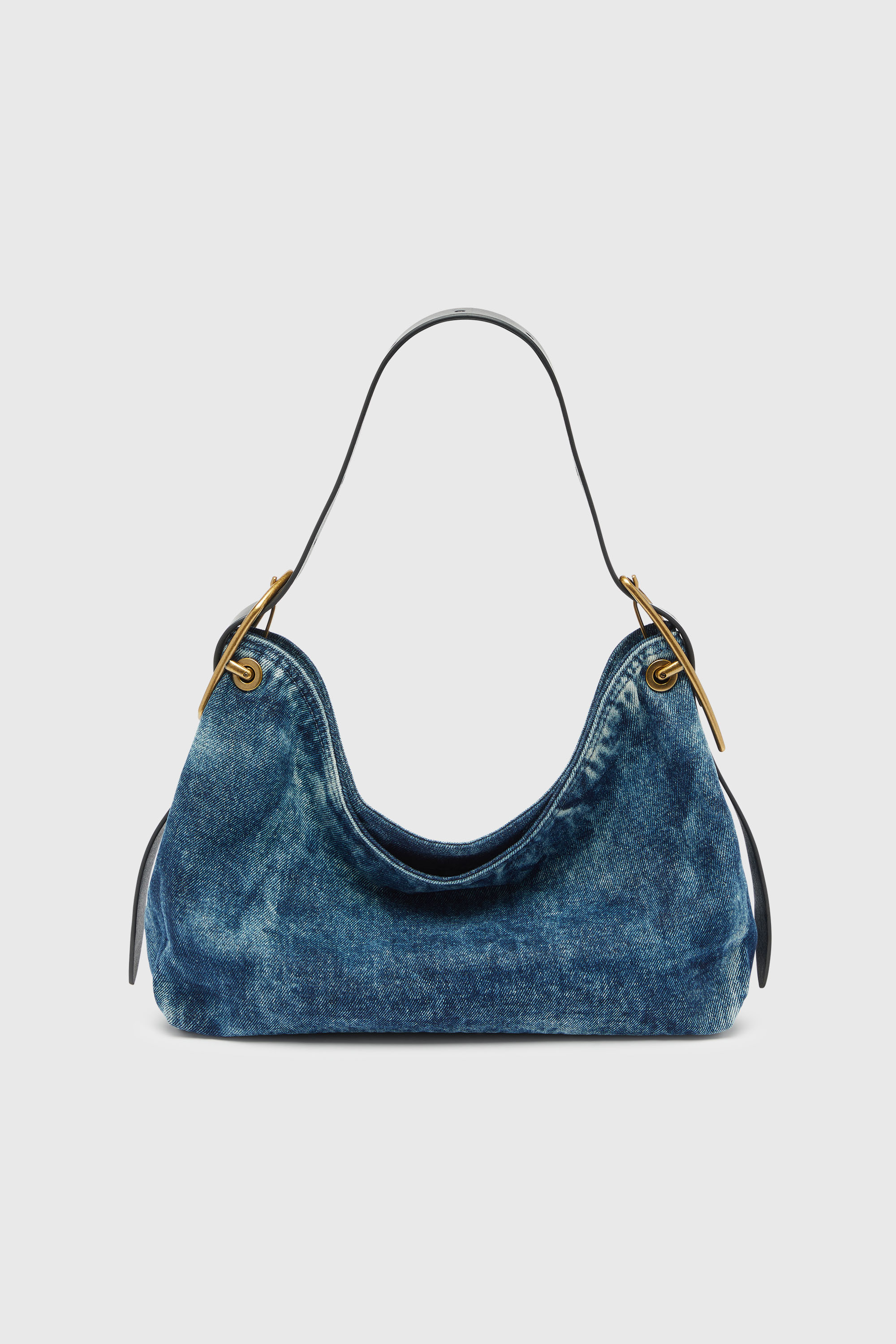 Diesel - D-LINE HOBO S, D-Line-Sac &agrave; bandouli&egrave;re en denim Femme in Bleu - 2