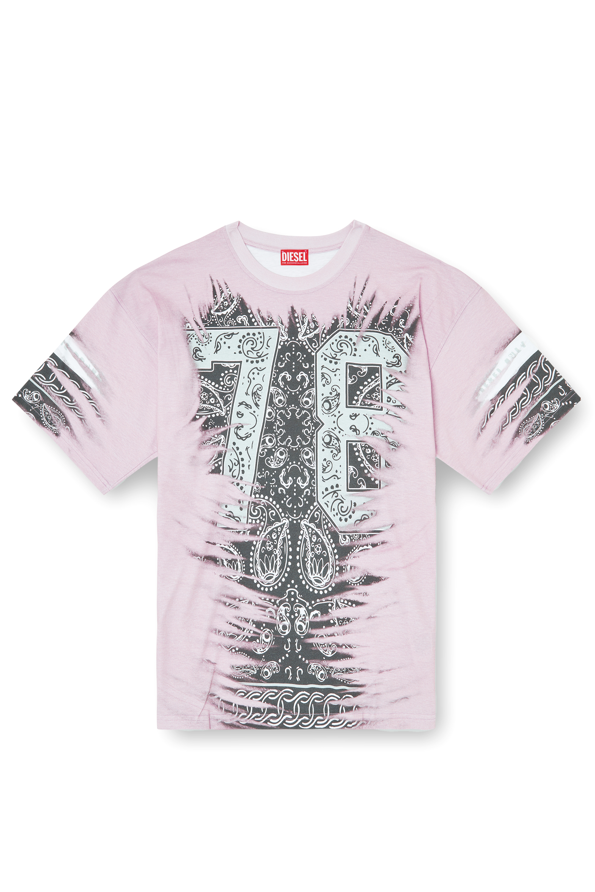 Diesel - T-BOXT-78-R1, T-shirt avec imprimé bandana 78 Homme in Rose - 3