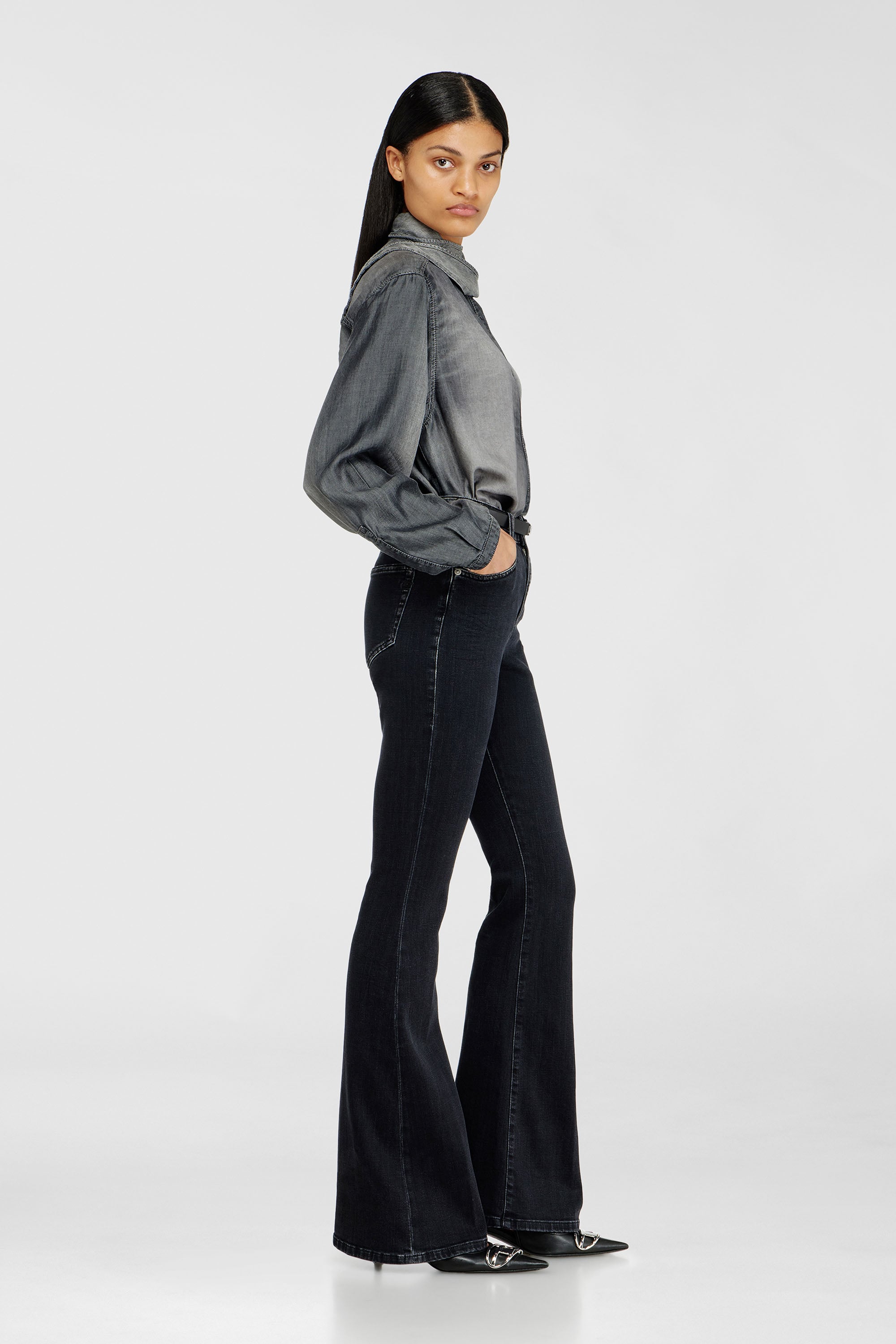 Diesel - Bootcut Jeans 1973 D-Partt 09P75 Femme, Noir/Gris fonc&eacute; - Image 1