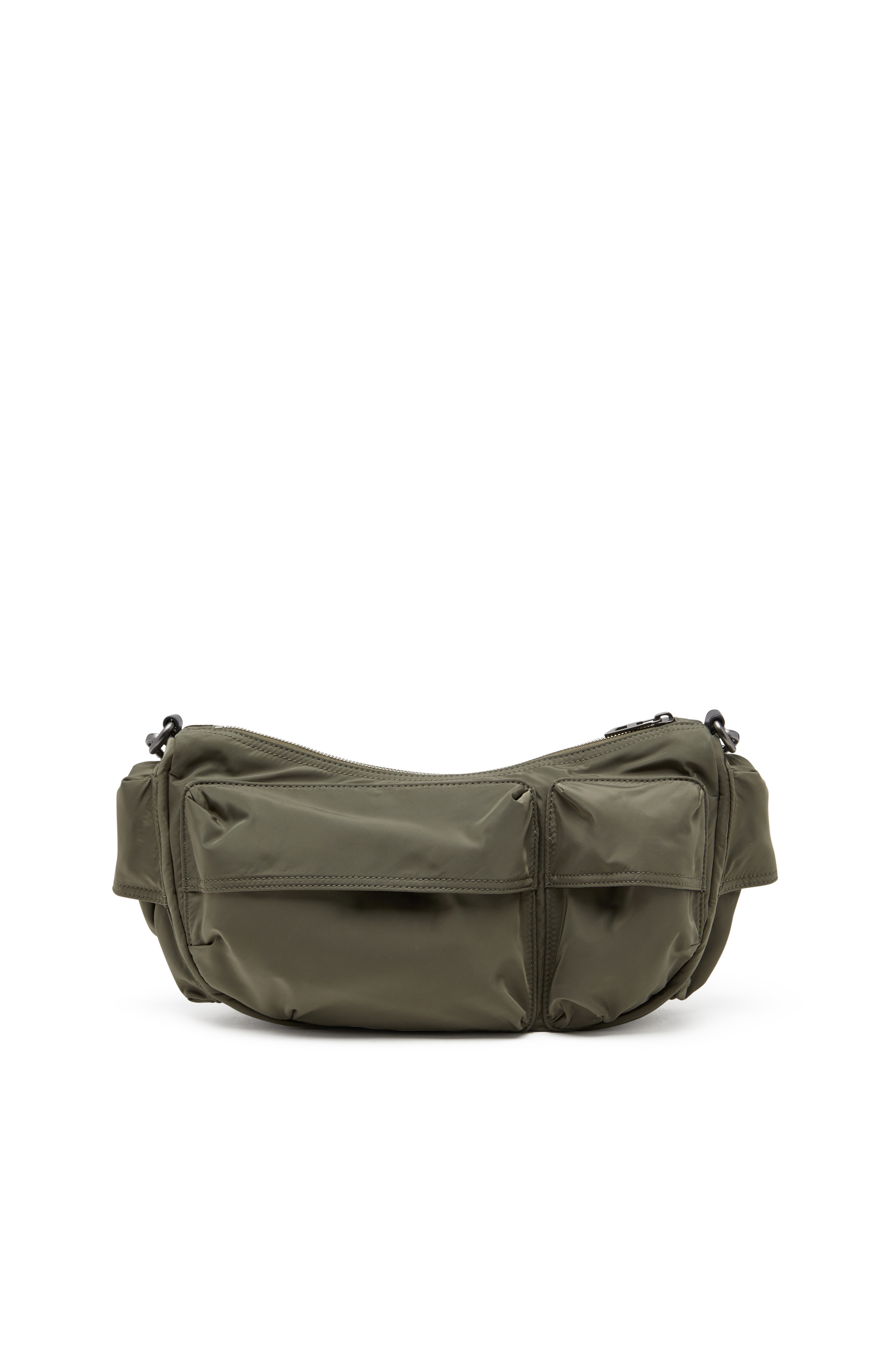Diesel - MULTI-PKTS SHOULDER BAG X, Sac multipoche en étoffe utilitaire Mixte in Vert - 2