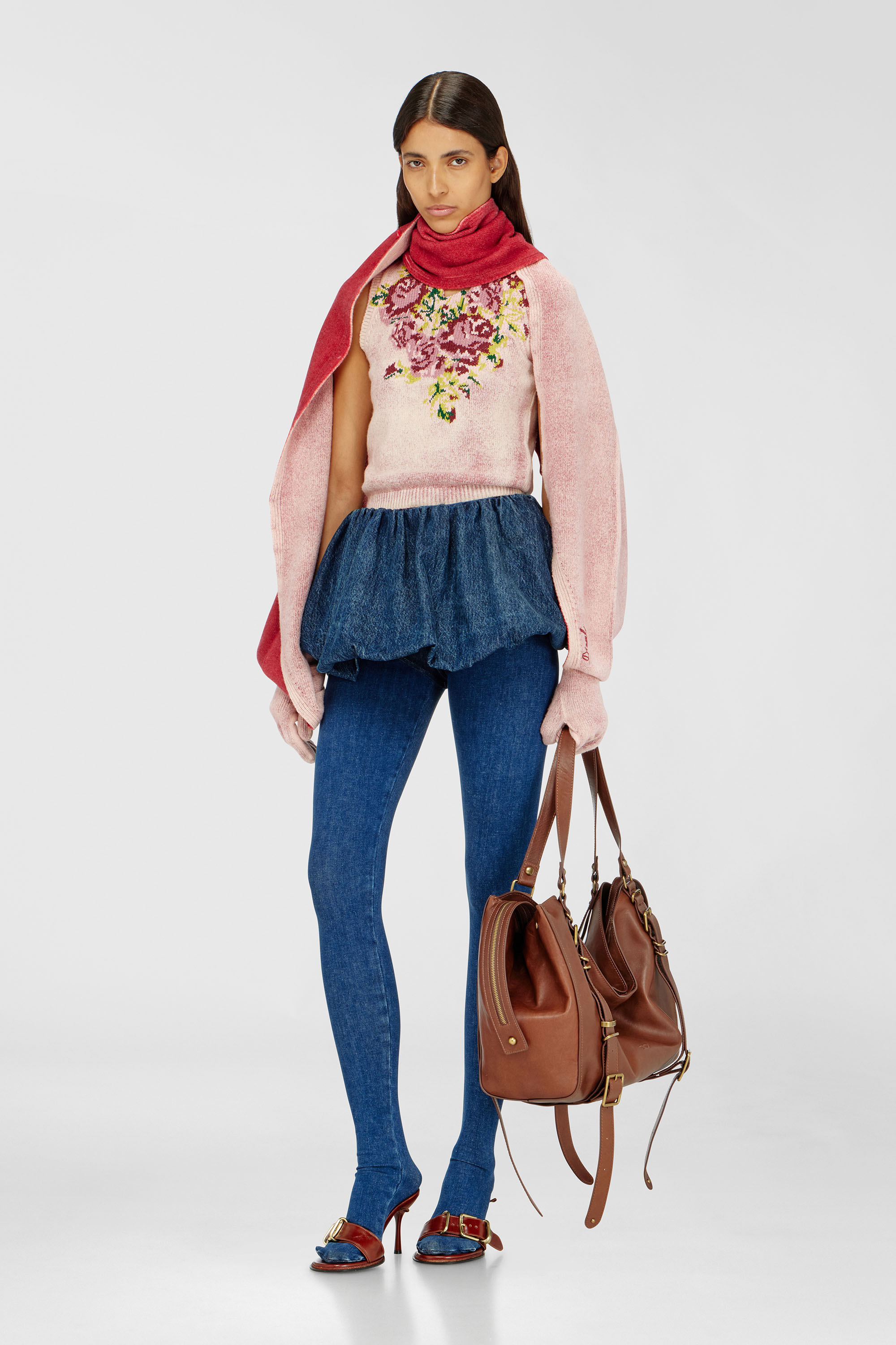 Diesel - K-EVIN, Gant-&eacute;charpe hybride en laine bicolore Mixte in Rose - 3