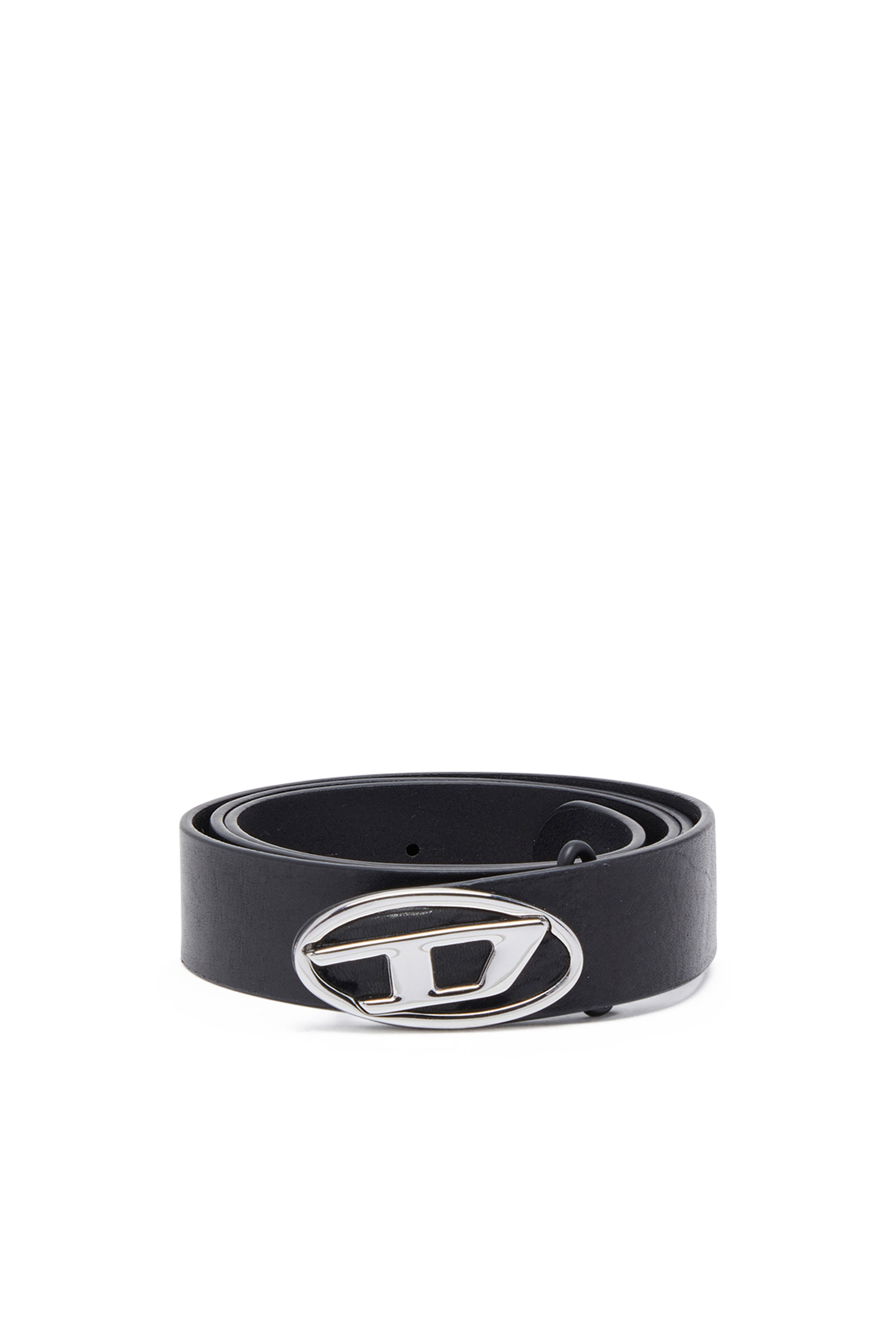 Diesel - B-1DR-LAYER, Ceinture 2.9 cm en cuir avec logo Oval D Homme in Noir - 1
