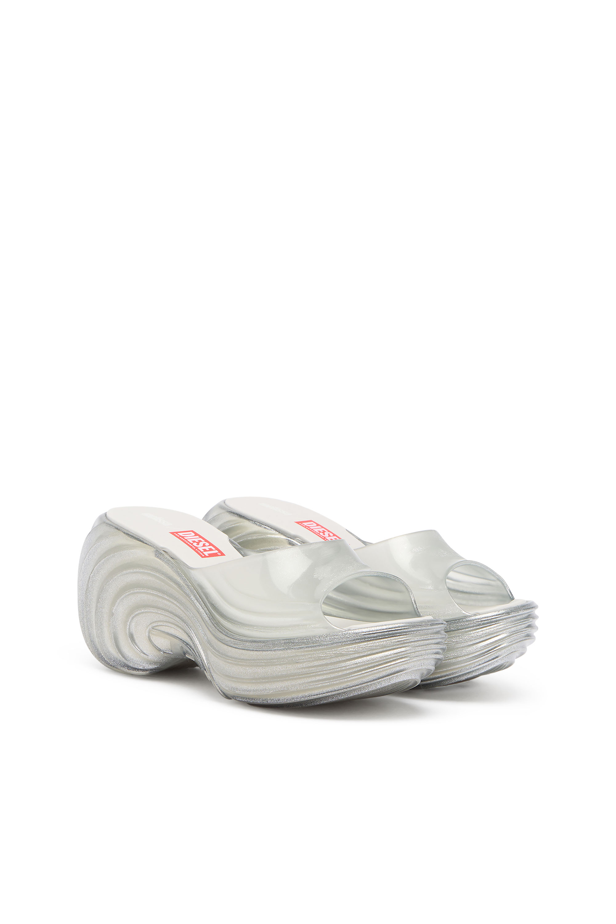 Diesel - MELISSA QUANTUM PLATFORM, Mule &agrave; plateforme en Melflex&reg; Femme in Gris argent&eacute; - 3