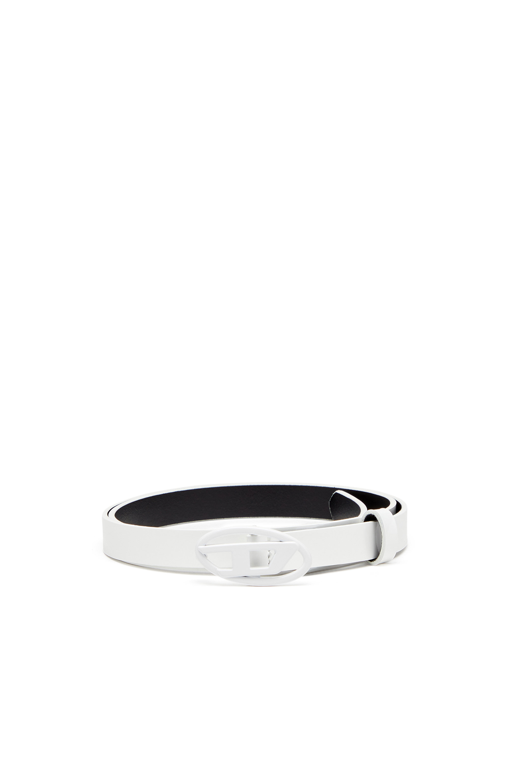 Diesel - B-PLAY 15, Ceinture 1.5 cm slim en cuir brillant Femme in Blanc - 1