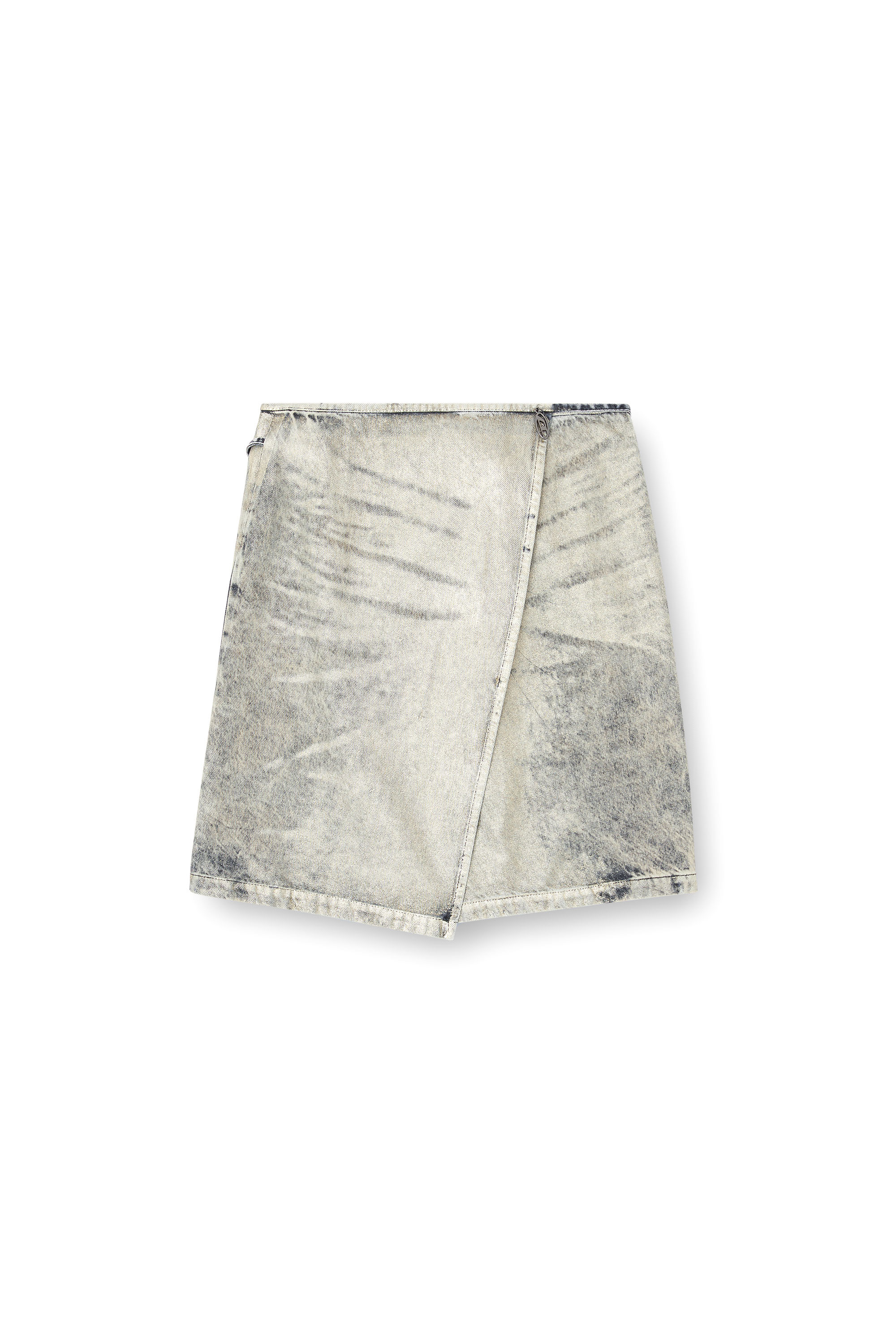 DE-LEM-S, Grey Diesel - DE-LEM-S, Woman's Wrap skirt in coated denim in Grey - 2