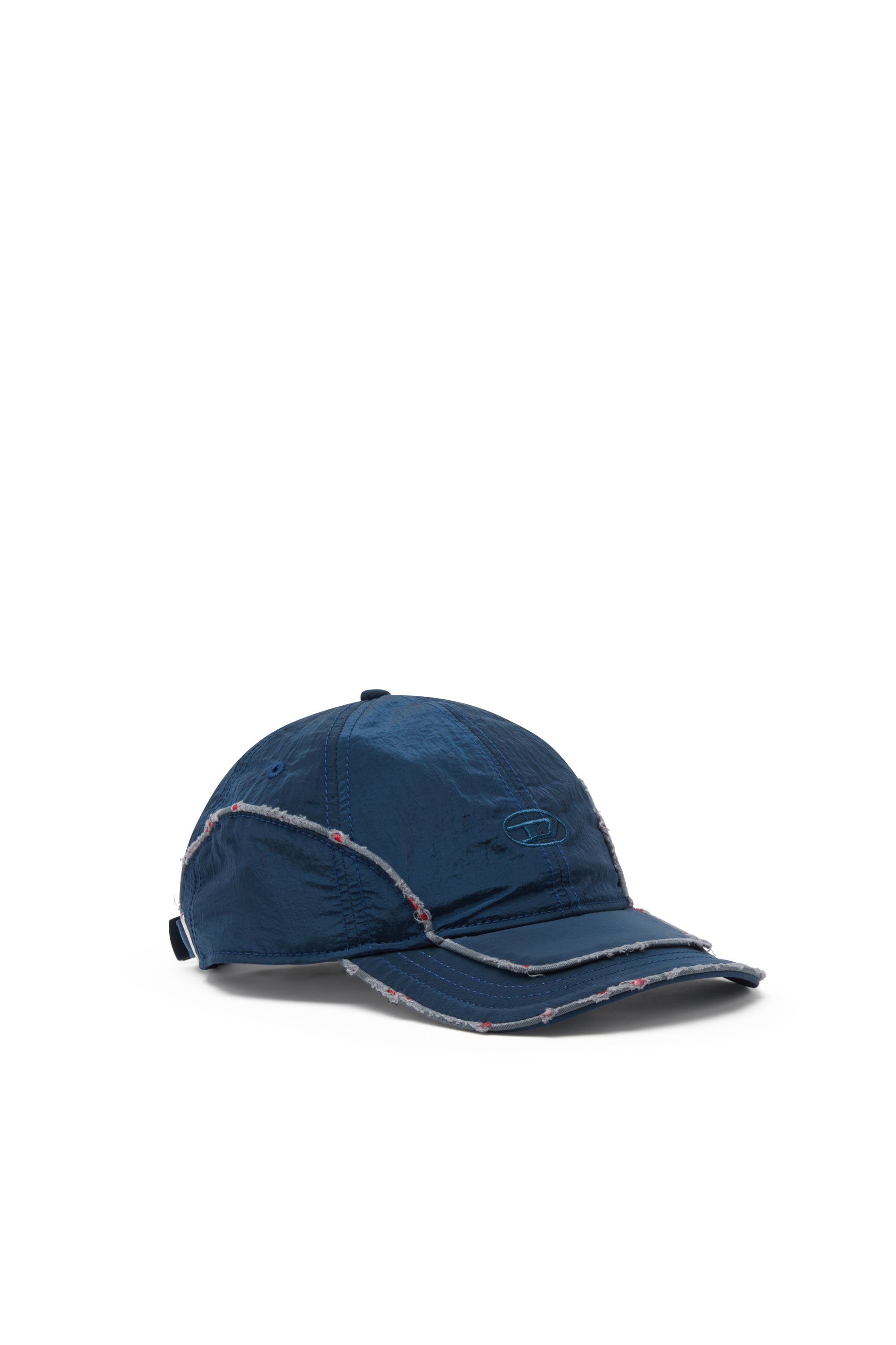 Diesel - C-ONNOR, Casquette de baseball en nylon froissé avec D ton sur ton Homme in Bleu - 1