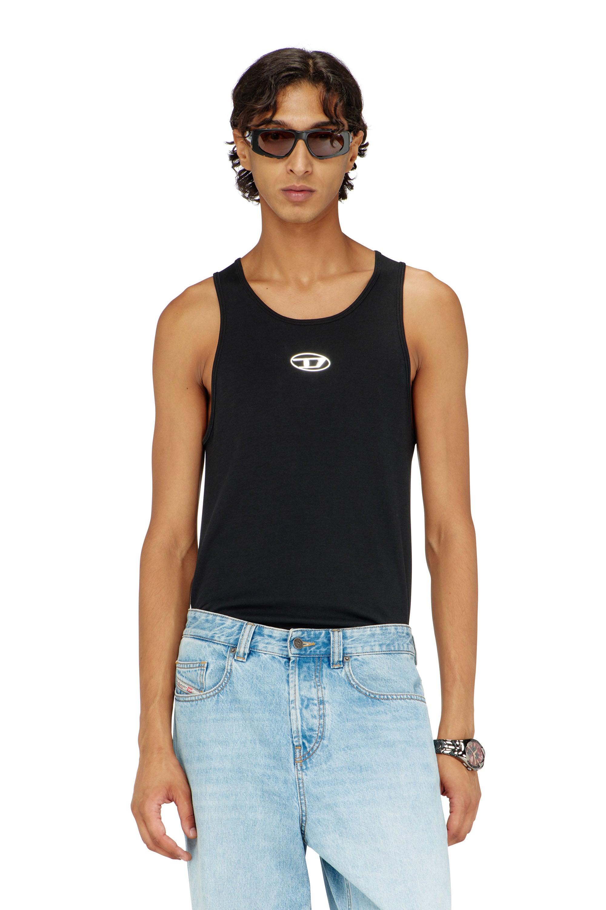 Diesel - T-LIFTY-IOD, D&eacute;bardeur en coton avec logo Homme in Noir - 1