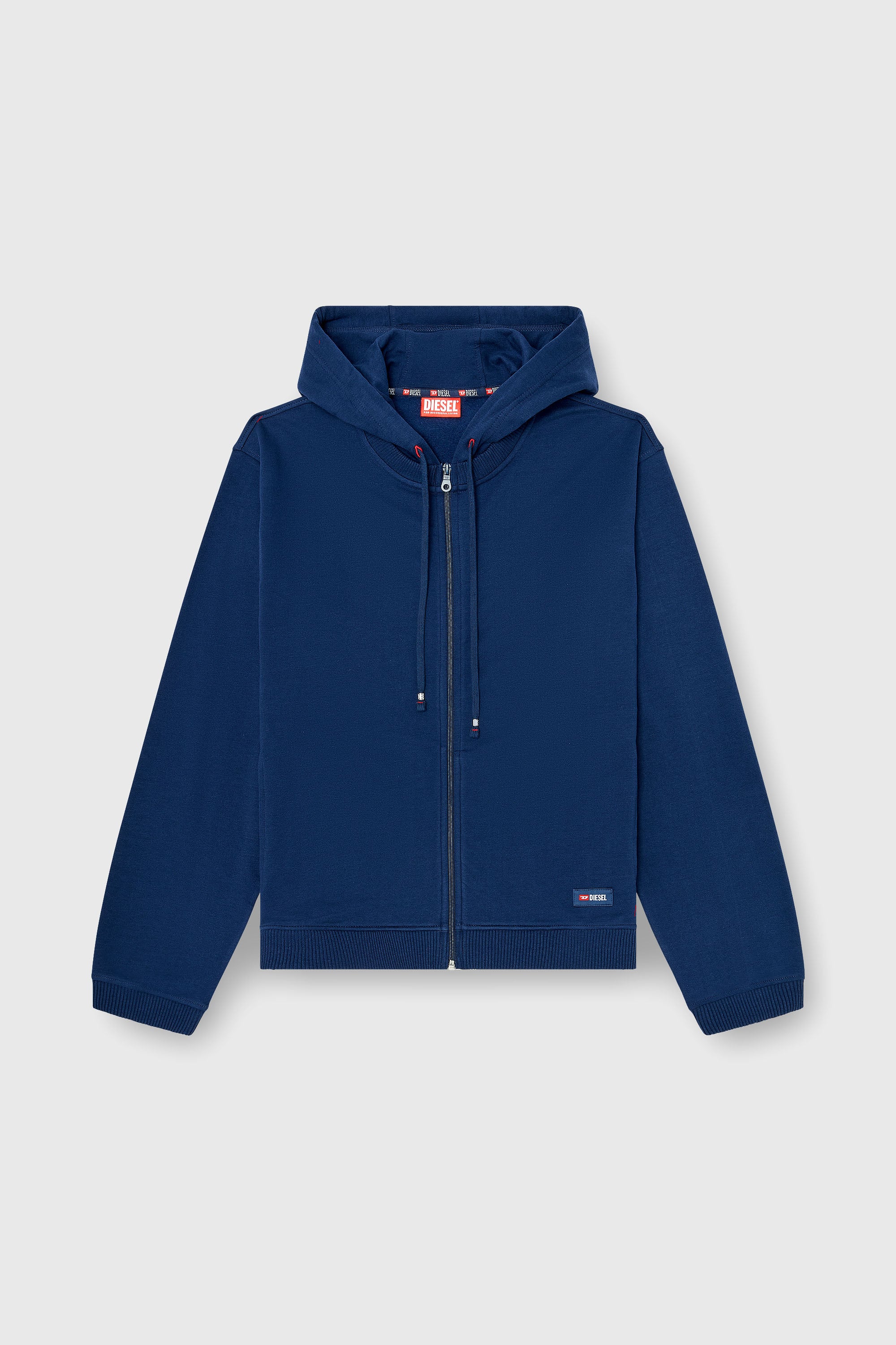 Diesel - JOY-D-CORE, Sweat &agrave; capuche en m&eacute;lange de coton gratt&eacute; Homme in Bleu - 2