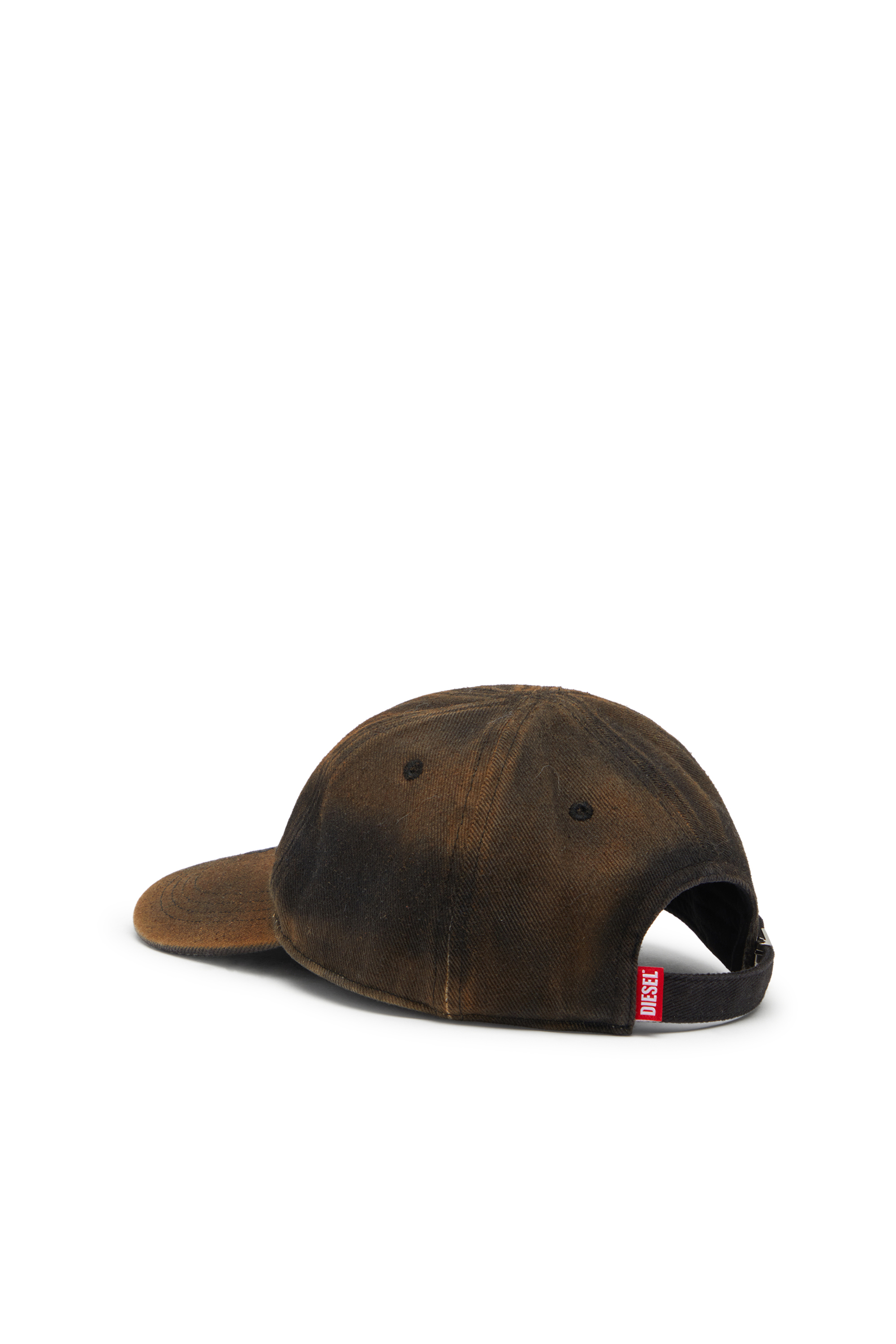 Diesel - C-SELGOT, Casquette de baseball en serg&eacute; de coton &agrave; effet us&eacute; Homme in Marron - 2