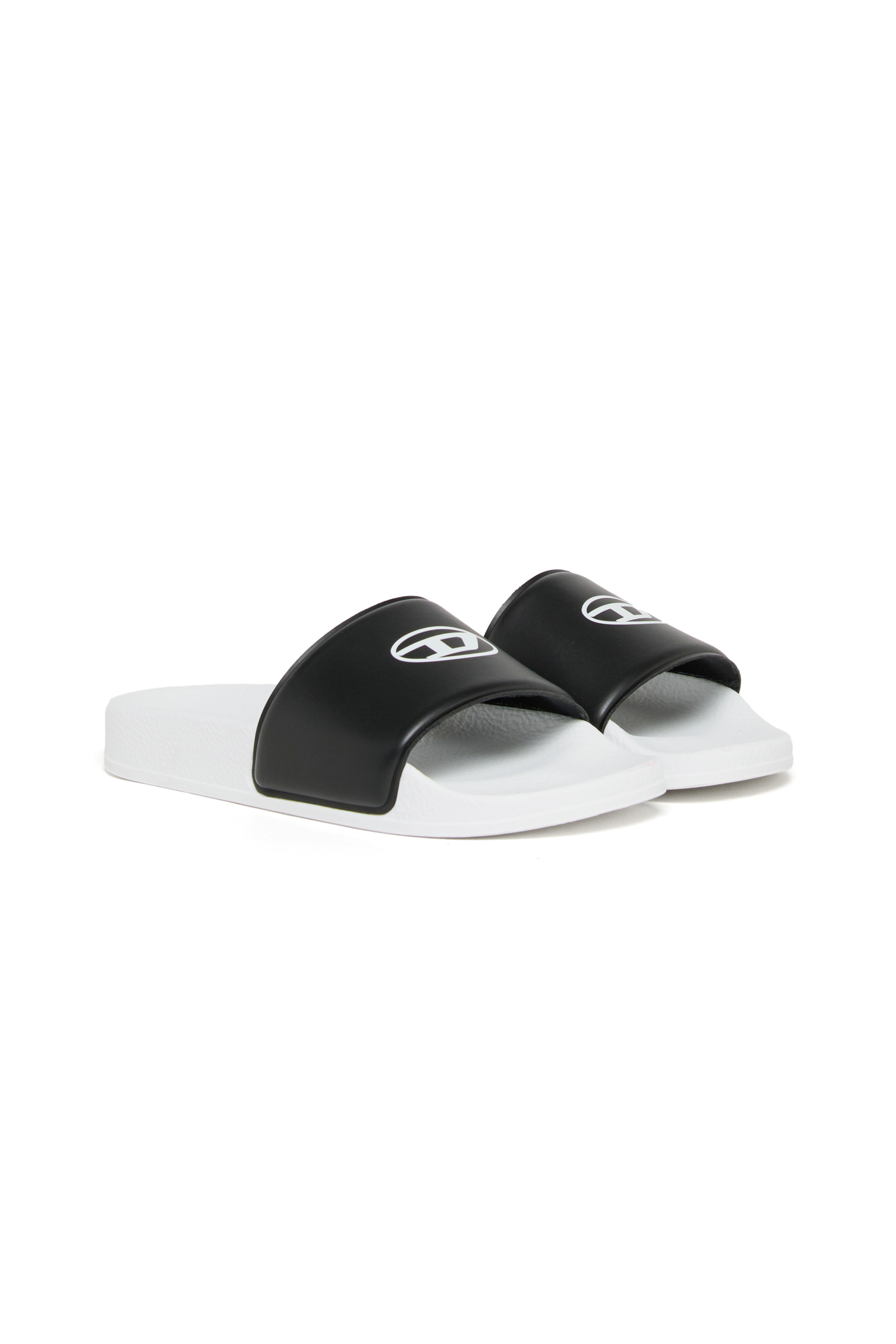 Diesel - SA-BWOVALF, SA-BWOVALF-Slides avec logo Oval D Mixte in Blanc - 2