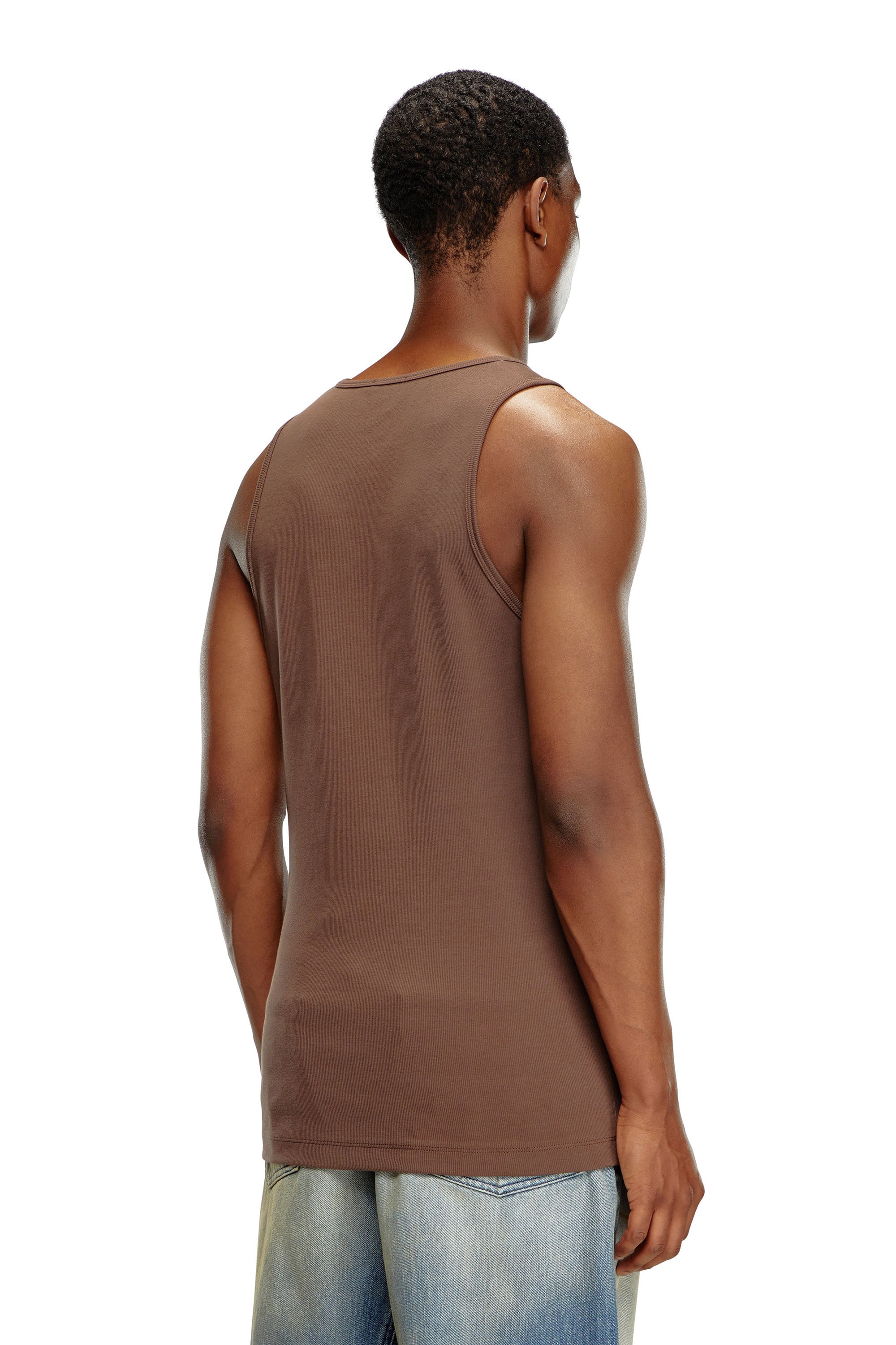Diesel - T-LIFTY-D, Man Tank top with mini D logo patch in Brown - Image 4