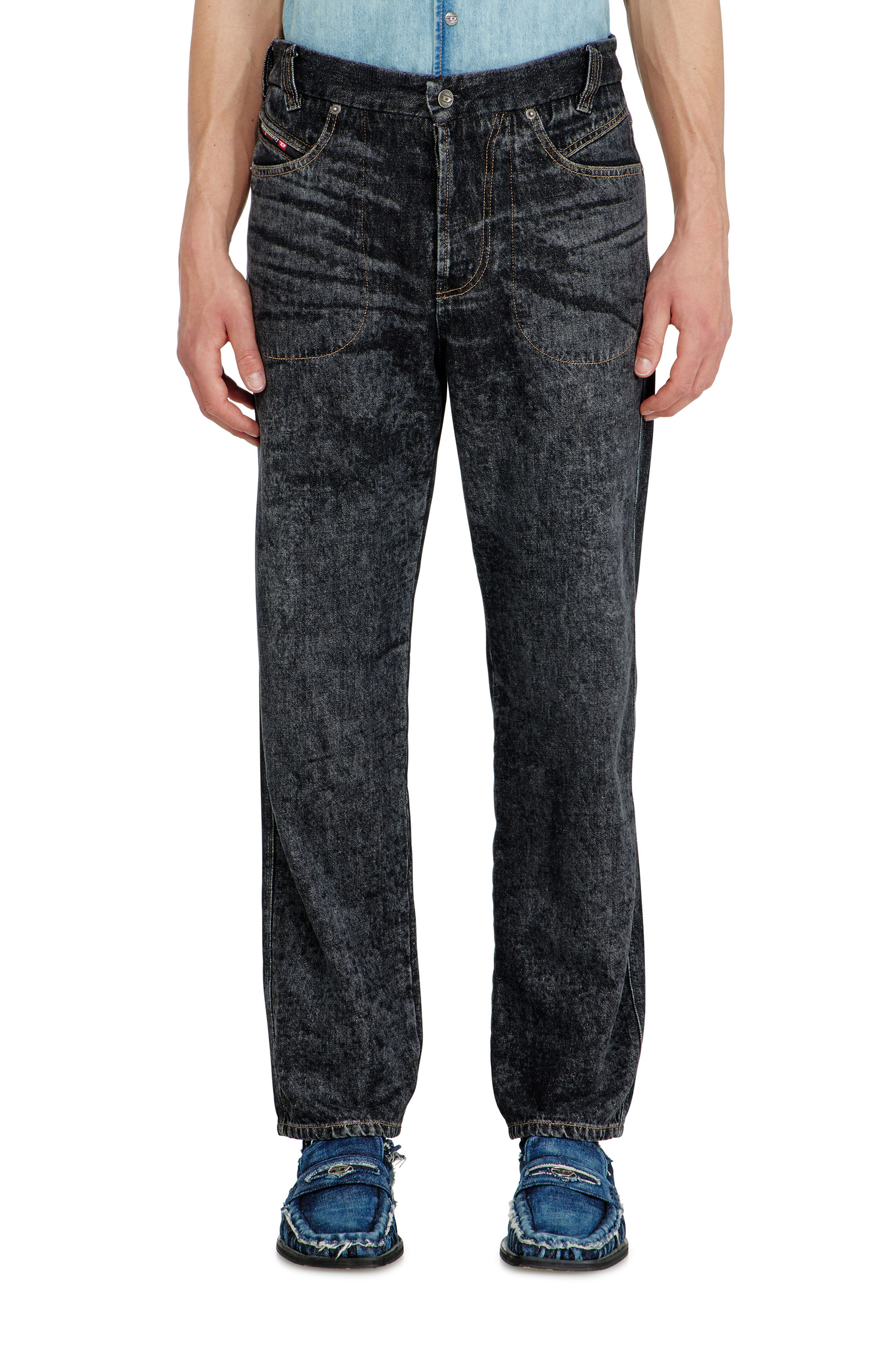 Diesel - Relaxed Jeans D-Marcus 09Q24 Homme, Noir/Gris fonc&eacute; - Image 4