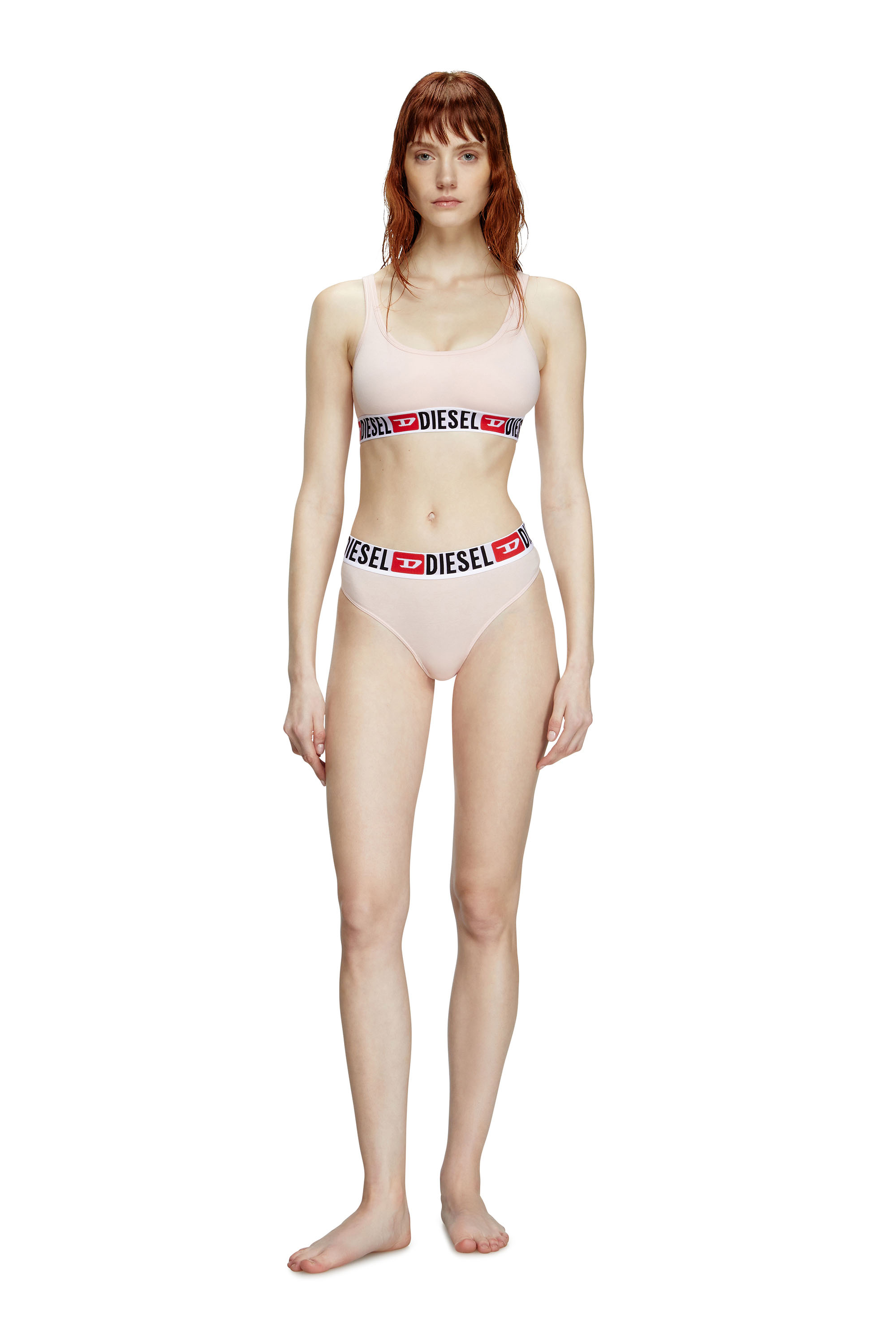 Diesel - UFSB-ORIBA, Bralette avec bande logo Femme in Rose - 2