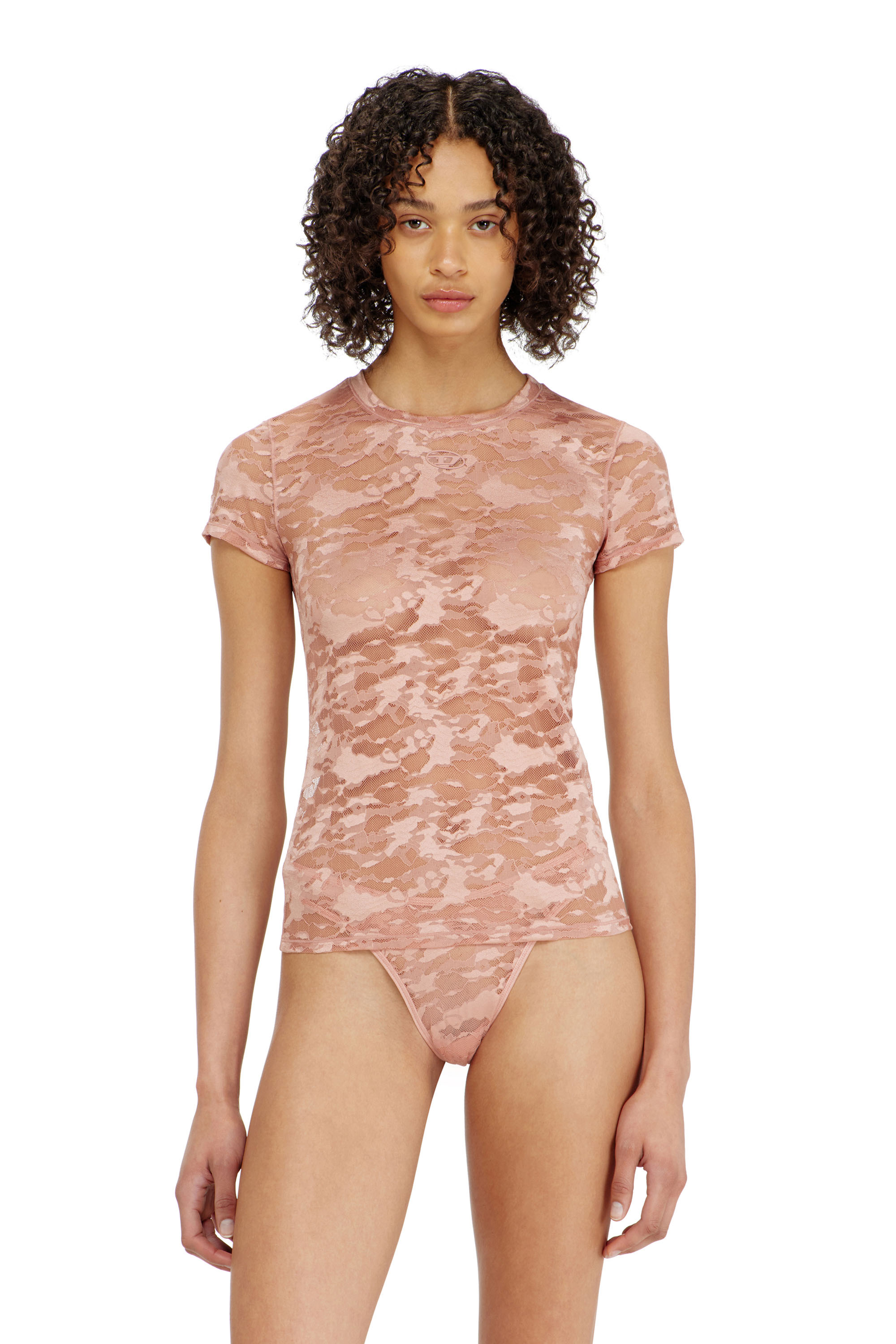 Diesel - KASIA-UTLT, T-shirt en dentelle camouflage Femme in ToBeDefined - 2