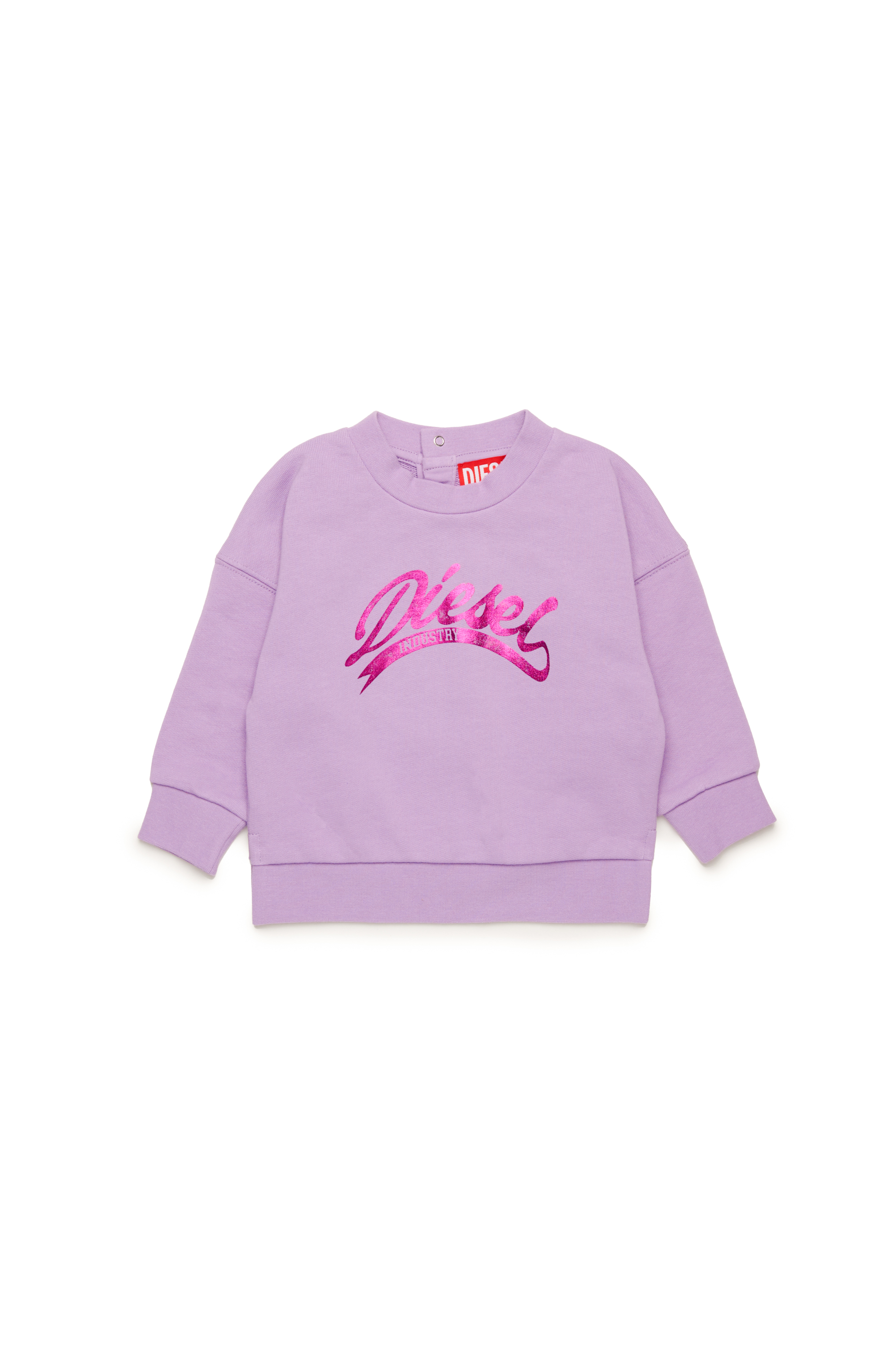 Diesel - SFLOWERB, Sweat-shirt en coton avec logo métallisé Femme in Violet - 1