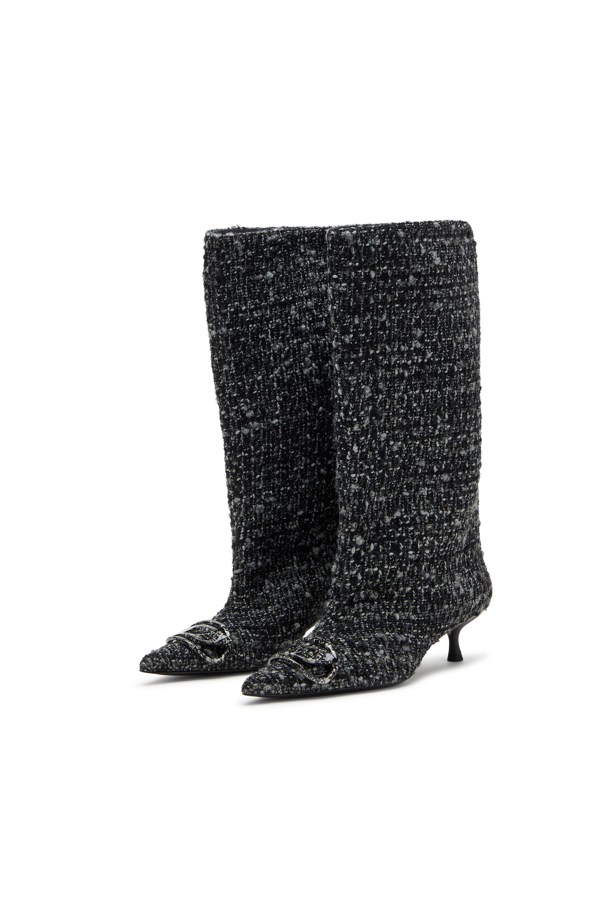 Diesel - D-VENUS 40 KB TUBE, Bottes hauteur genou en bouclé Femme in Noir - 7