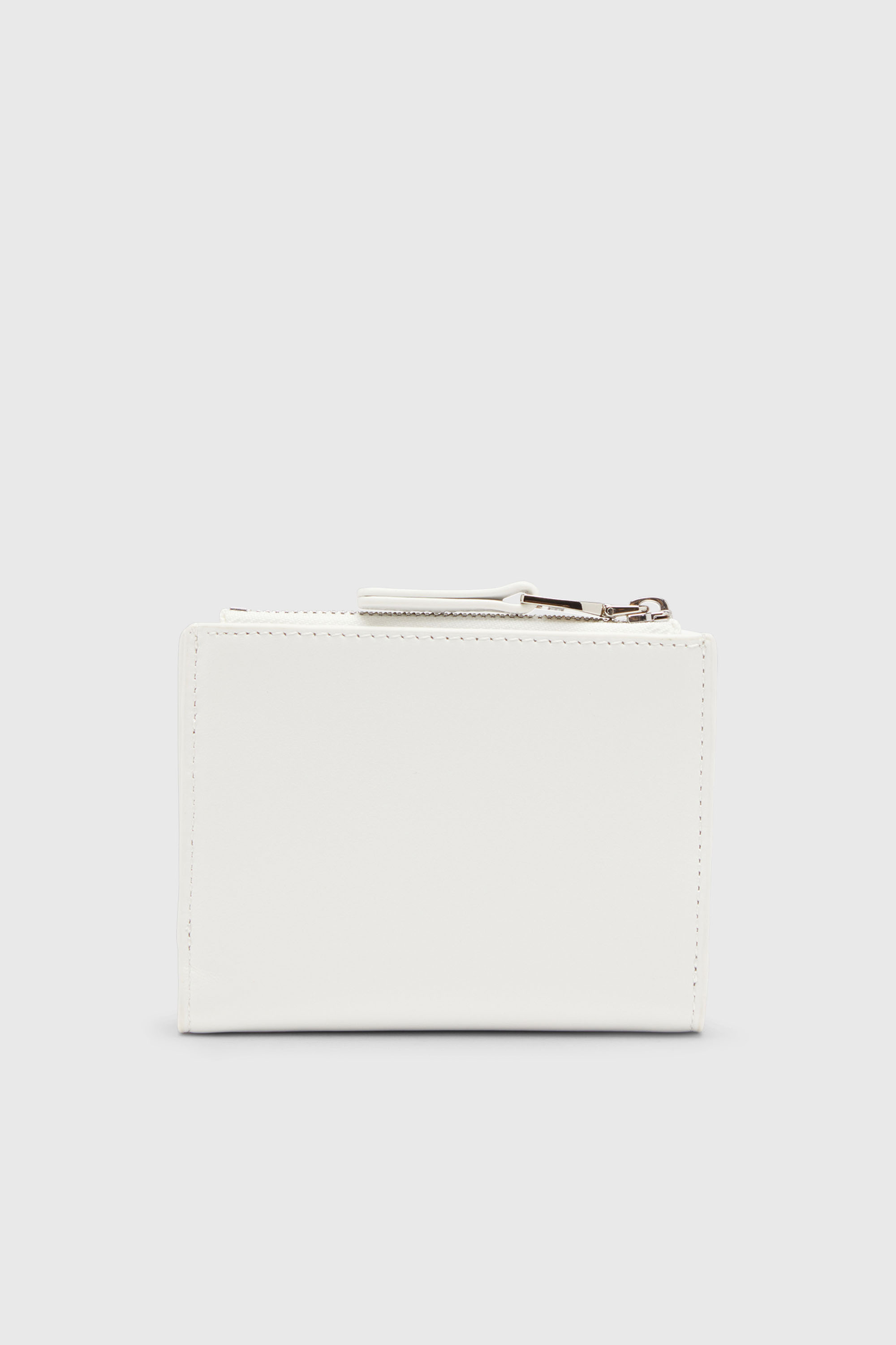 Diesel - 1DR BI-FOLD ZIP II, Petit portefeuille en cuir avec plaque &agrave; logo Femme in Blanc - 2