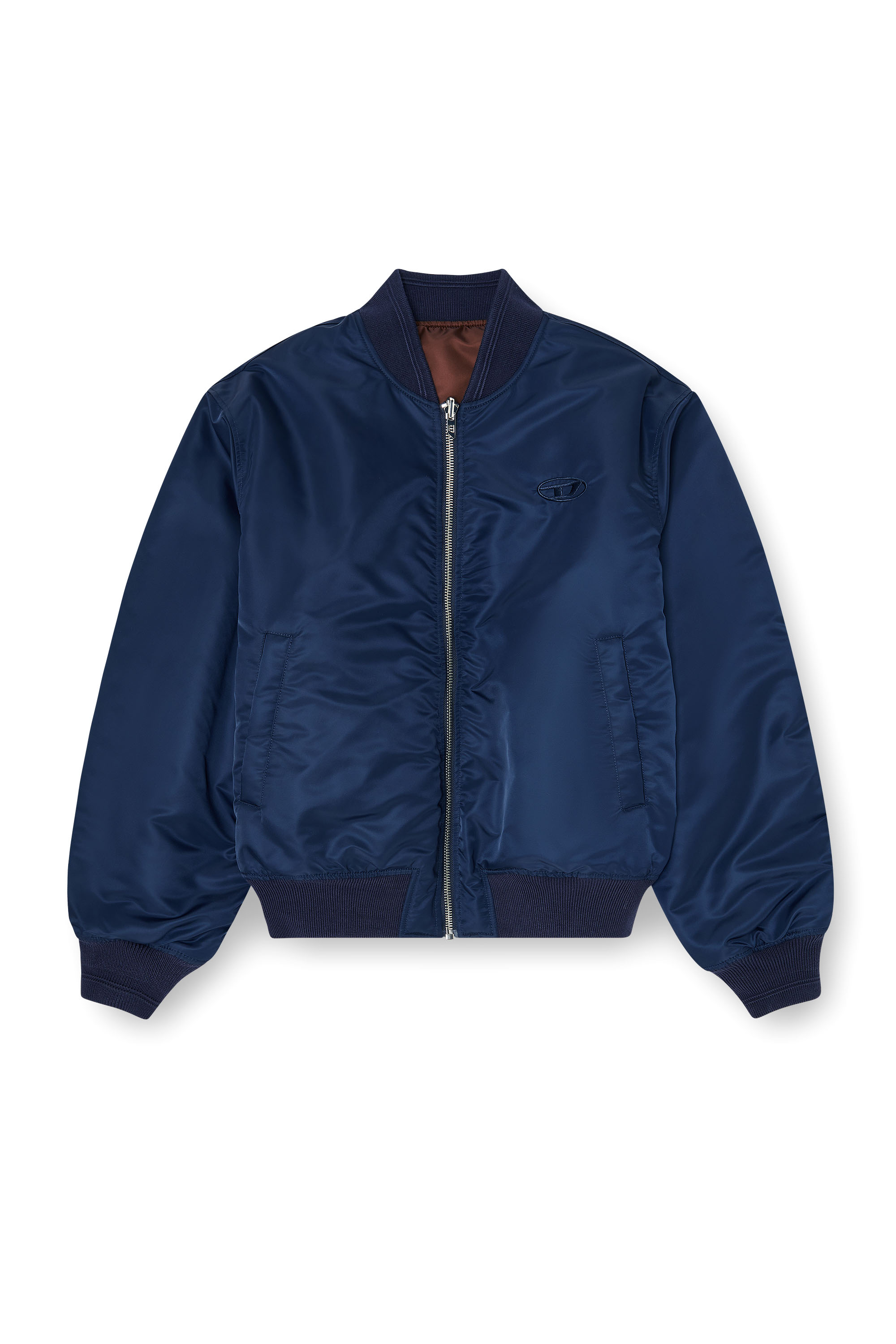 Diesel - W-TYPE-D1, Blouson aviateur rembourr&eacute; avec broderie Oval D Homme in Bleu - 3