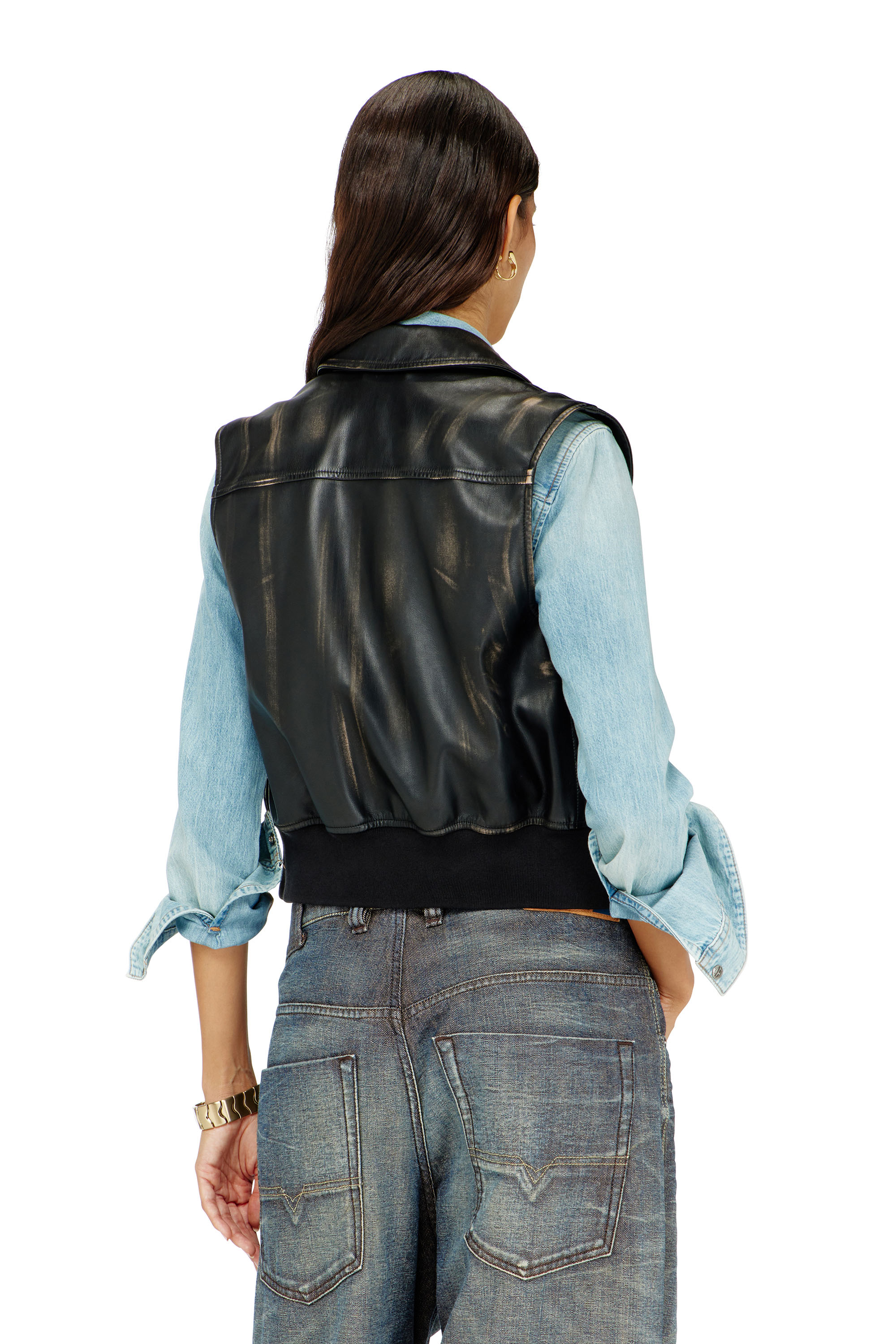 Diesel - G-INKO, Veste bomber avec effet us&eacute; Femme in Marron - 4