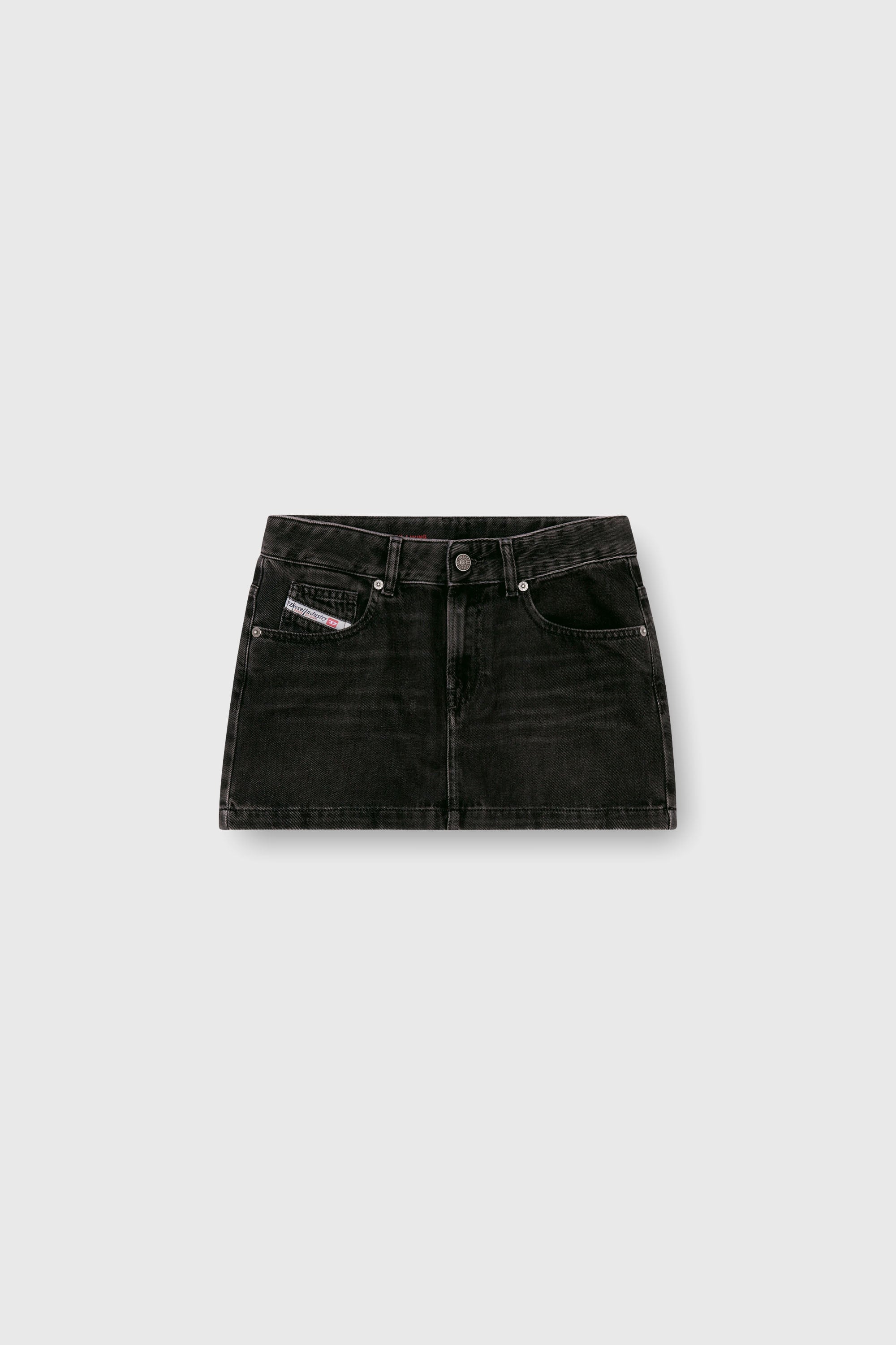 Diesel - DE-RON, Minijupe en denim d&eacute;lav&eacute; Femme in Noir - 2