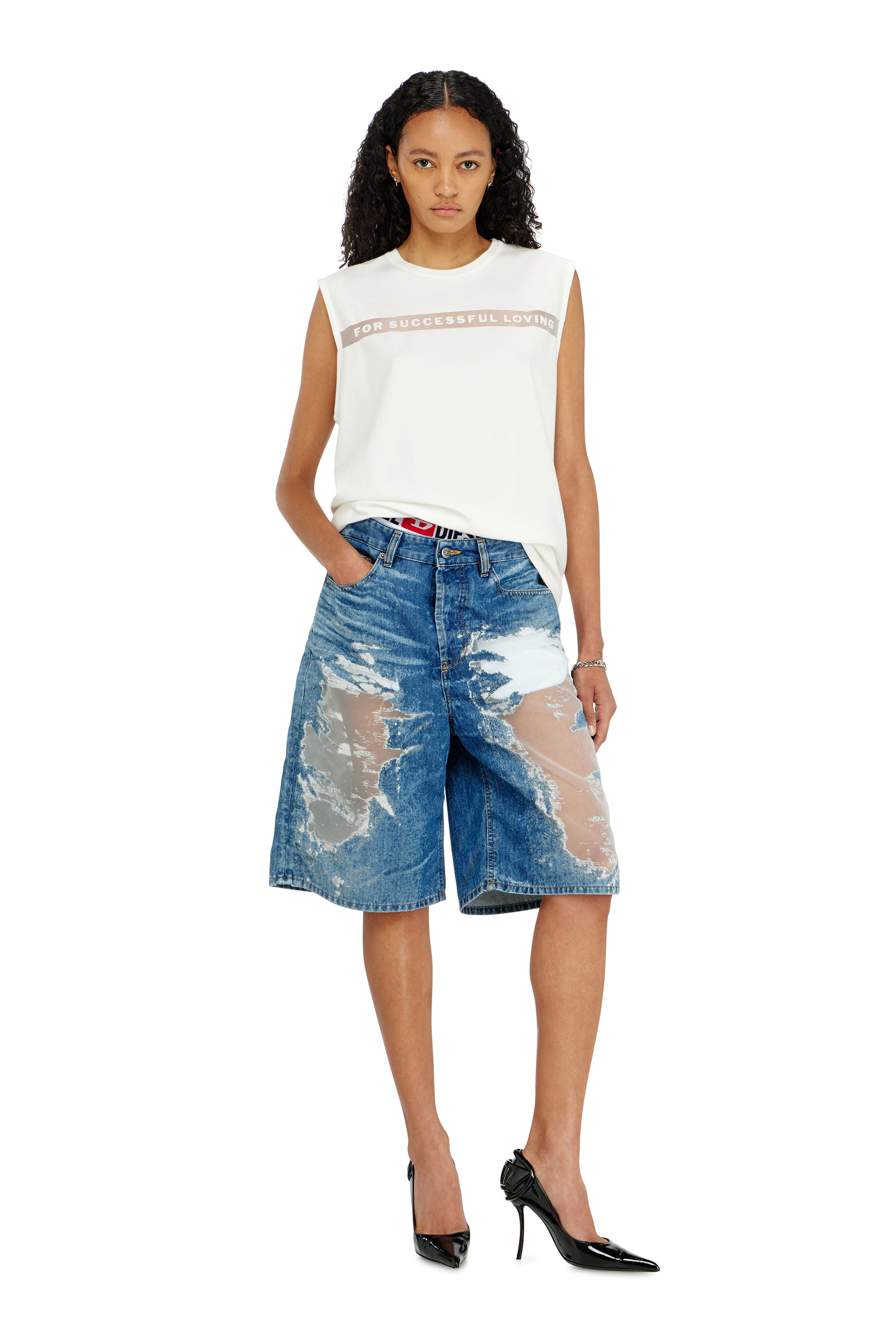 Diesel - PR-T-NORM-BISC-MATI-R, D&eacute;bardeur avec logo For Successful Loving Mixte in Blanc - 6